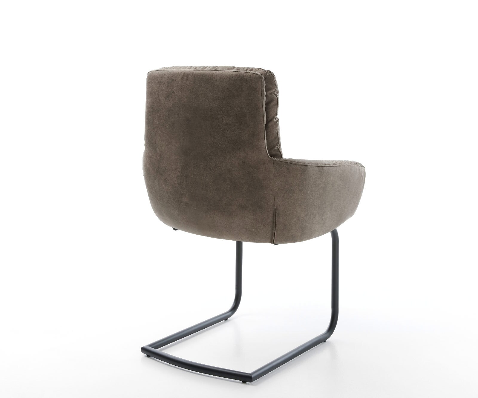 Sledemodel Abelia-Flex met armleuning microvelours taupe vintage sledemodel rond zwart 5