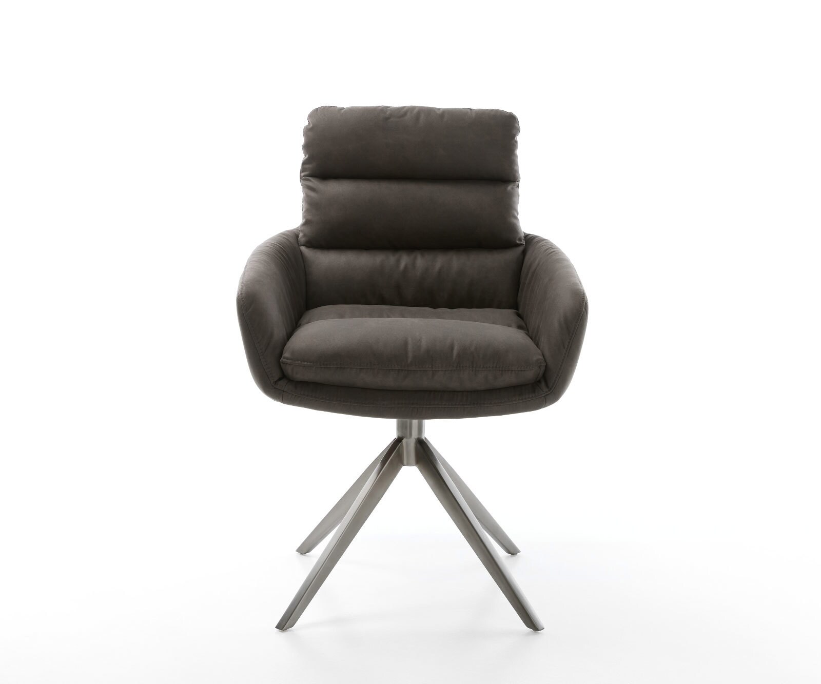 Draaistoel Abelia-Flex met armleuning microvelours antraciet vintage kruisframe breed grafiet 360° draaibaar rocker-functie 2
