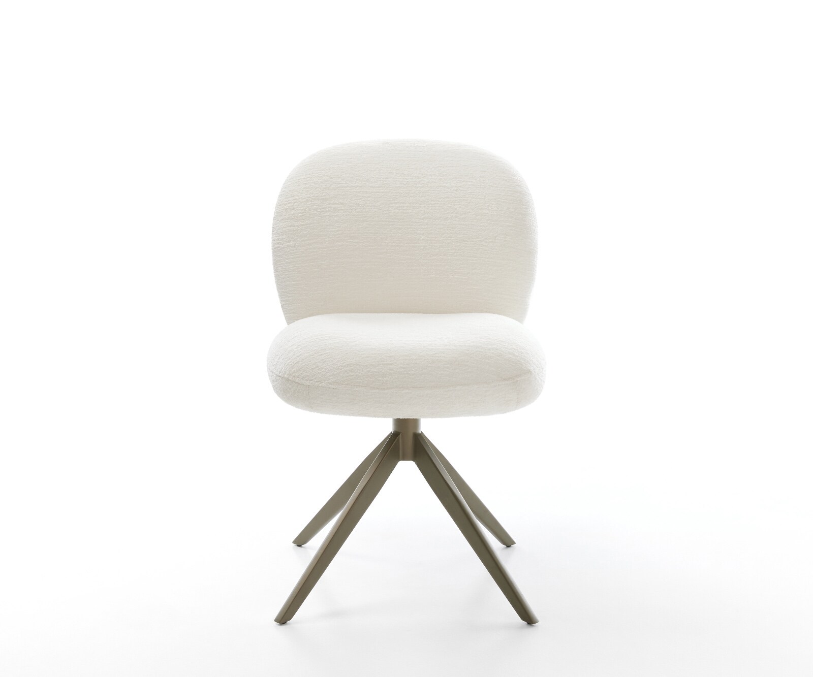 Draaistoel Nube-Flex bouclé zacht beige kruisframe breed afwerking met titanium 360° draaibaar rocker-functie pocketveer kern 2
