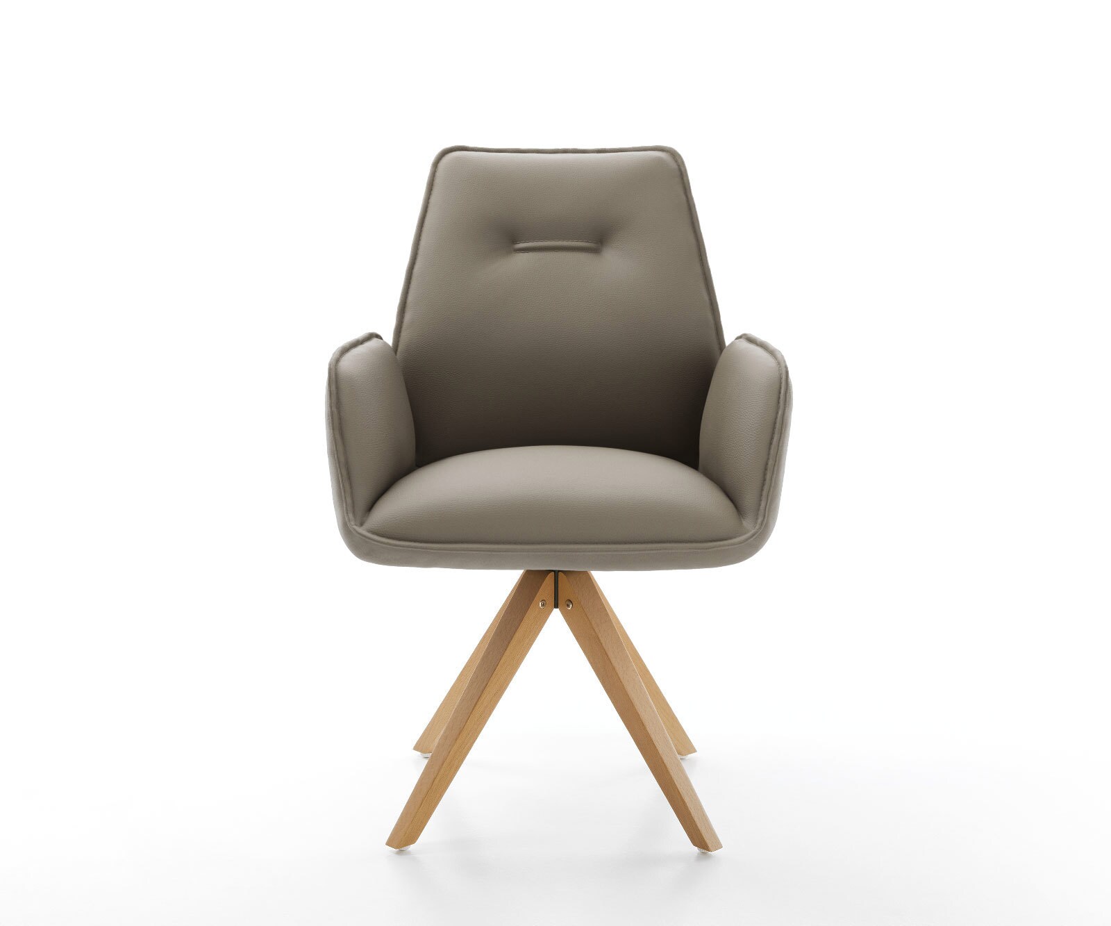 Eetkamerstoel Zoa-Flex echt leer mud houten frame hoekig natuur 360° draaibaar pocketveer kern 1