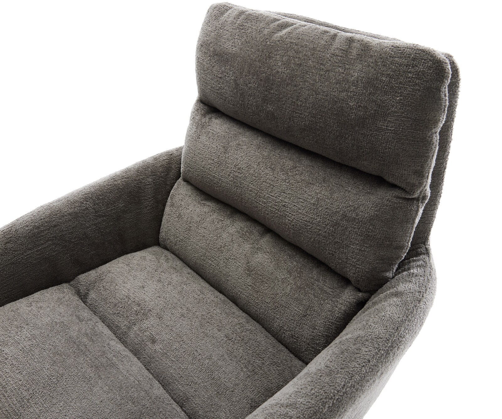 Eetkamerstoel Abelia-Flex met armleuning bouclé zacht mud kruisframe conisch zwart 4