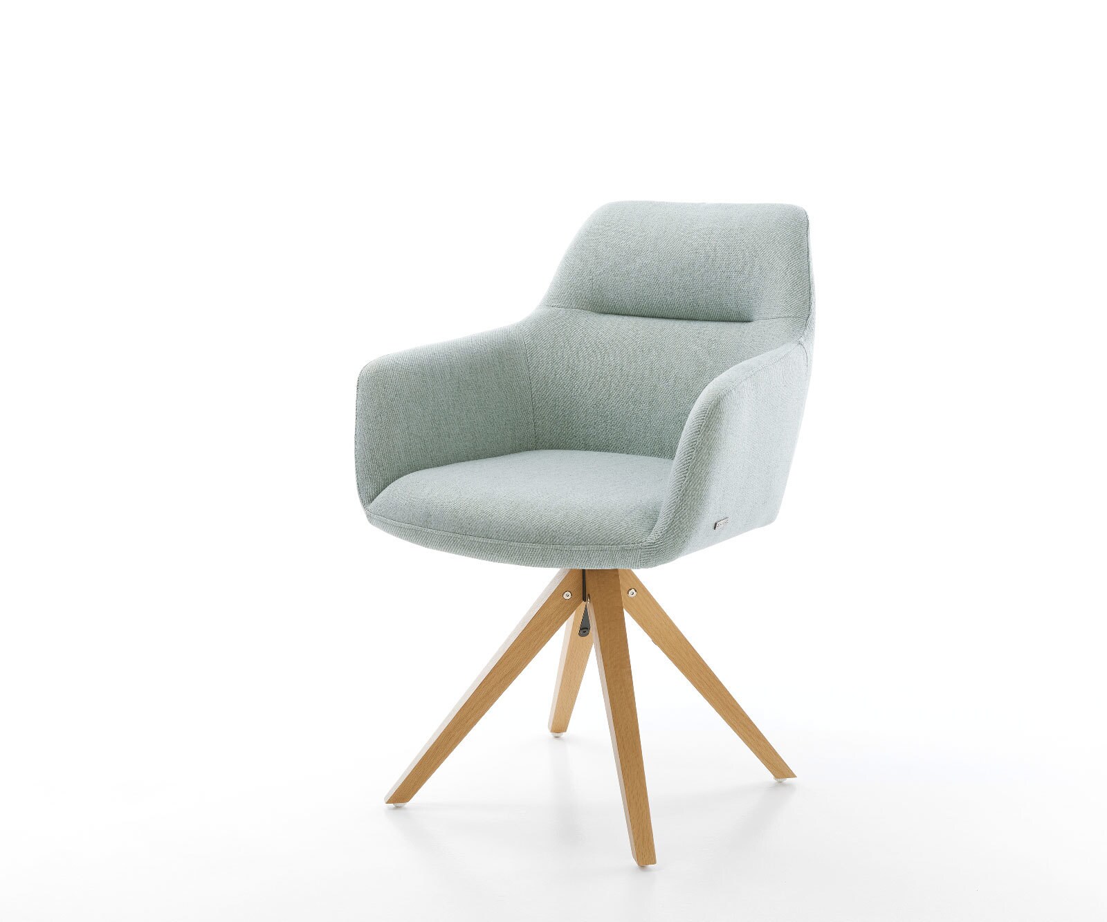 Eetkamerstoel Pejo-Flex stripes mint houten frame hoekig natuur