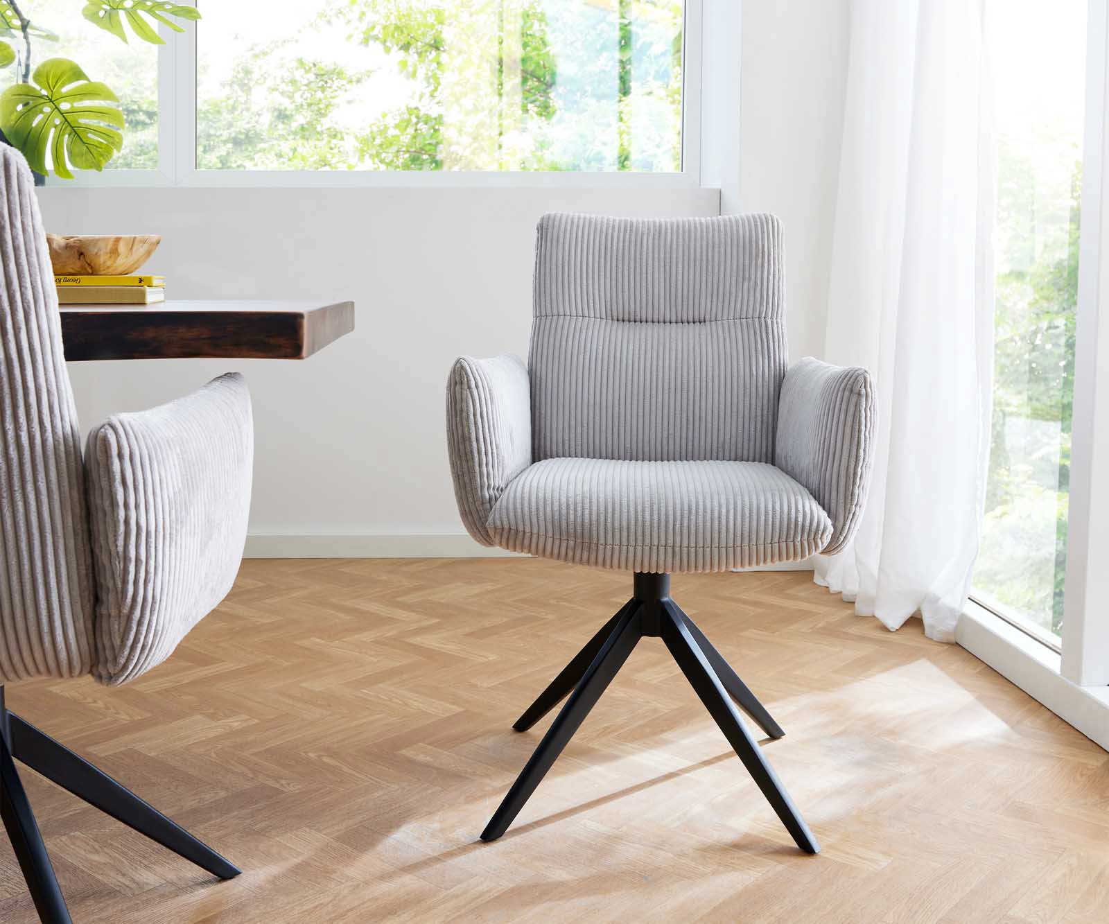 Draaistoel Jova-Flex met armleuning koord zilver grijs kruisframe breed zwart 360° draaibaar pocketveer kern 1 Draaistoel Jova-Flex met armleuning koord zilver grijs kruisframe breed zwart 360° draaibaar pocketveer kern 1