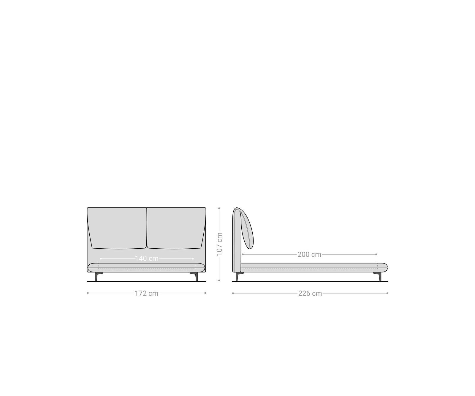 Gestoffeerd-bedframe Cusino 140x200 cm bouclé crèmewit 6