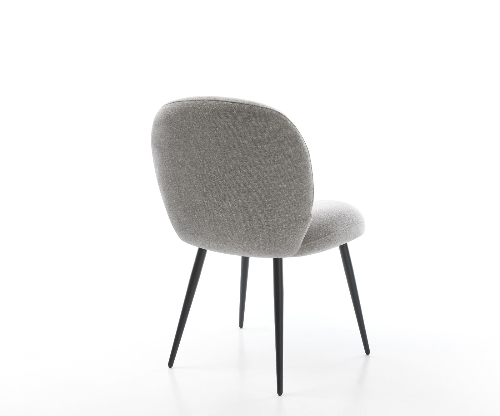 Eetkamerstoel Nube-Flex zachte stof met structuur grijs 4-poot conisch zwart pocketveer kern 5