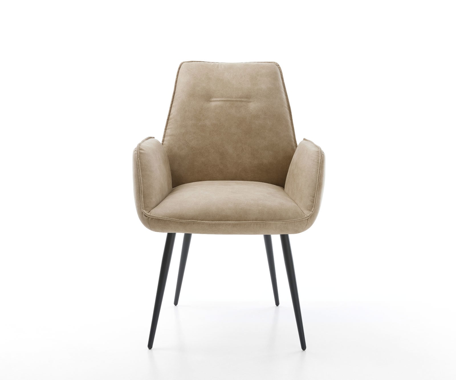 Eetkamerstoel Zoa-Flex microvelours beige vintage 4-poot conisch zwart pocketveer kern 1 Eetkamerstoel Zoa-Flex microvelours beige vintage 4-poot conisch zwart pocketveer kern 1