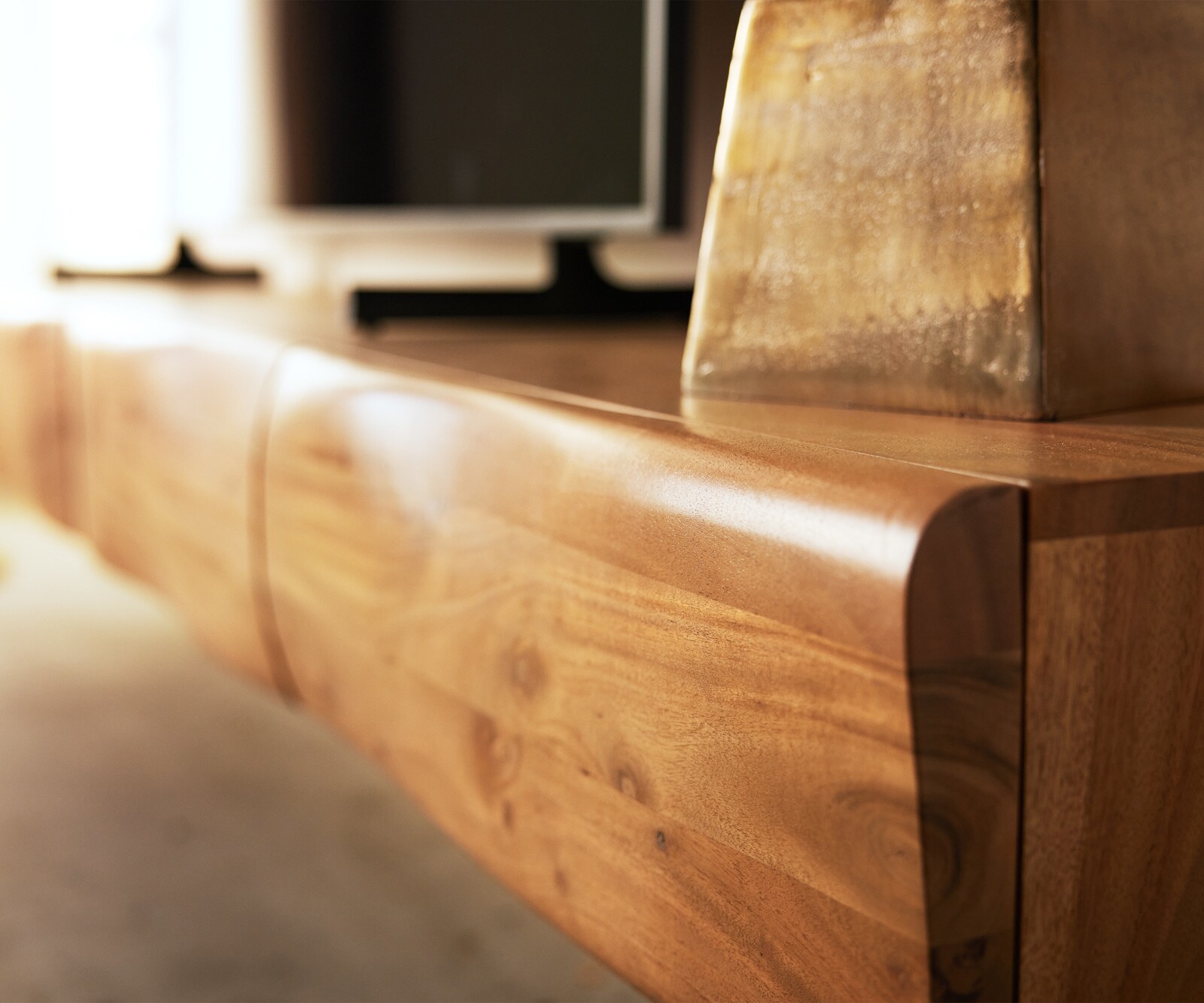 Tv-meubel New Live-Edge 240 cm natuur acacia 4 laden zwevend 3