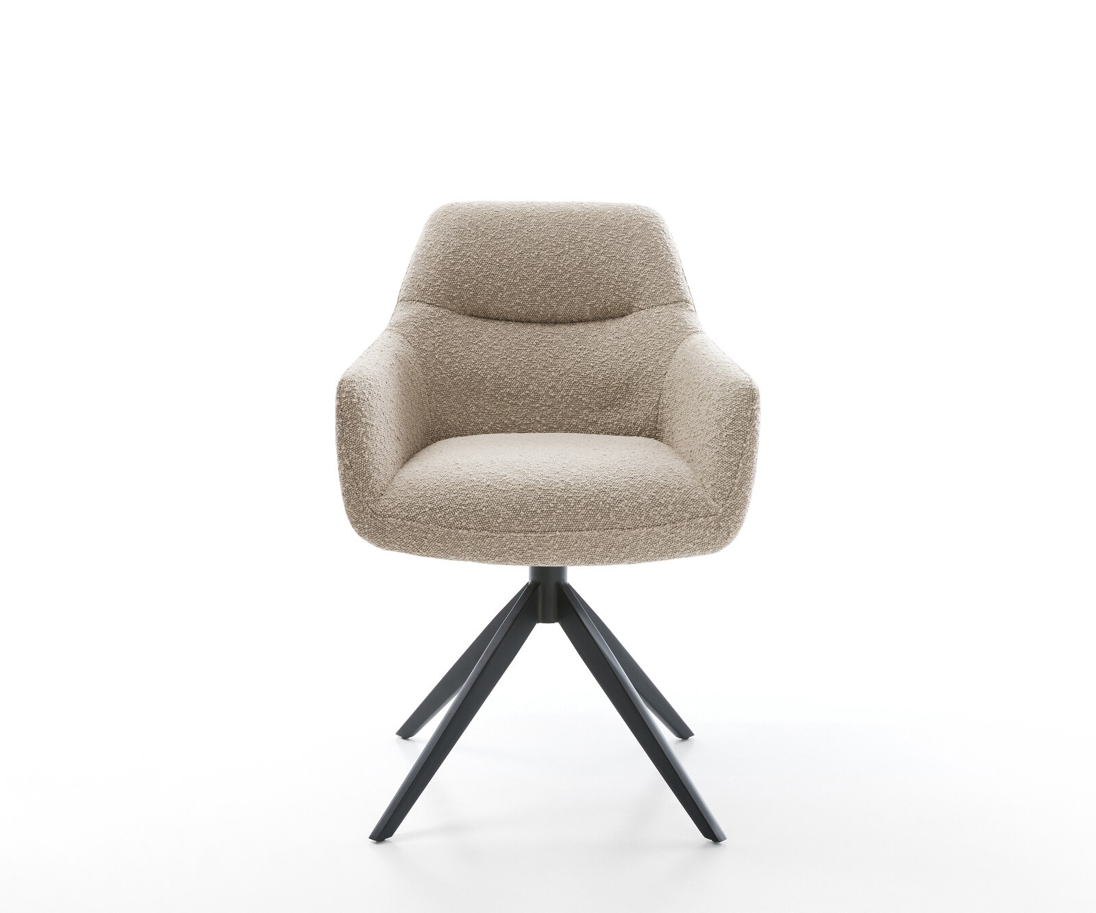 Draaistoel Pejo-Flex bouclé mud kruisframe breed zwart 360° draaibaar rocker-functie pocketveer kern 1