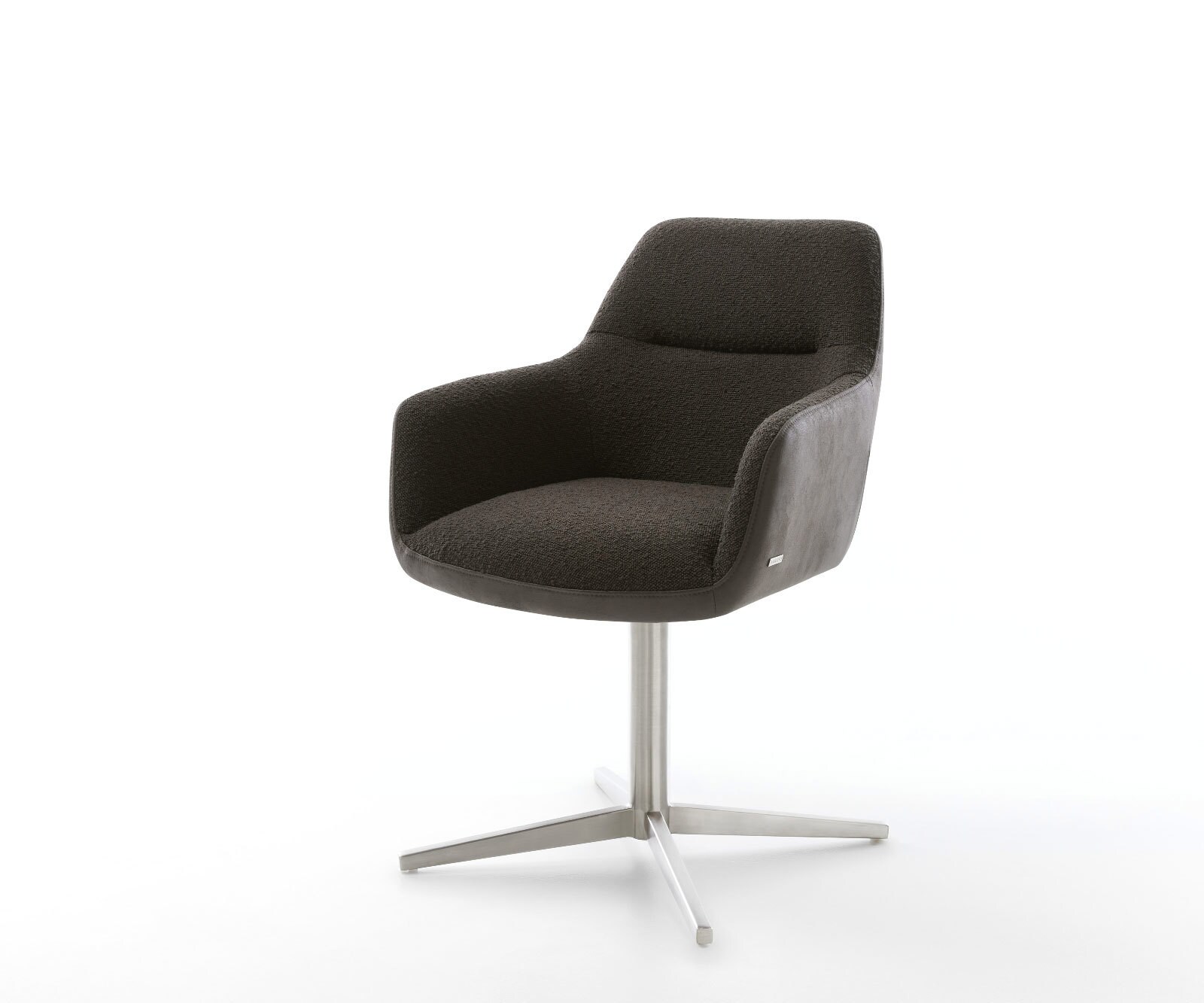 Draaistoel Pejo-Flex materiaalmix zwart kruispoot roestvrij staal 360° draaibaar pocketveer kern Draaistoel Pejo-Flex materiaalmix zwart kruispoot roestvrij staal 360° draaibaar pocketveer kern