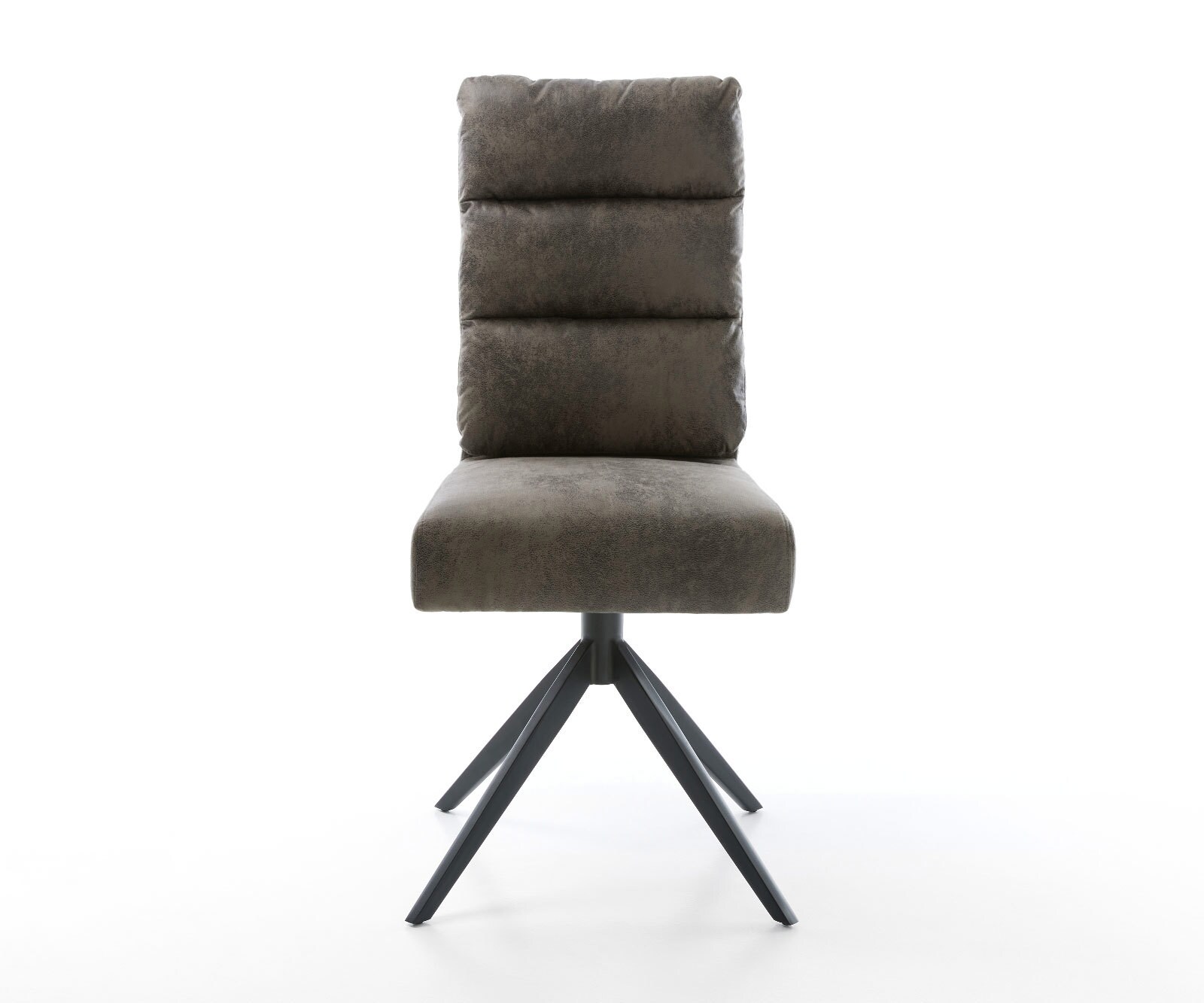 Draaistoel Pela-Flex microvelours grijs antiek kruisframe breed zwart 360° draaibaar rocker-functie pocketveer kern 1