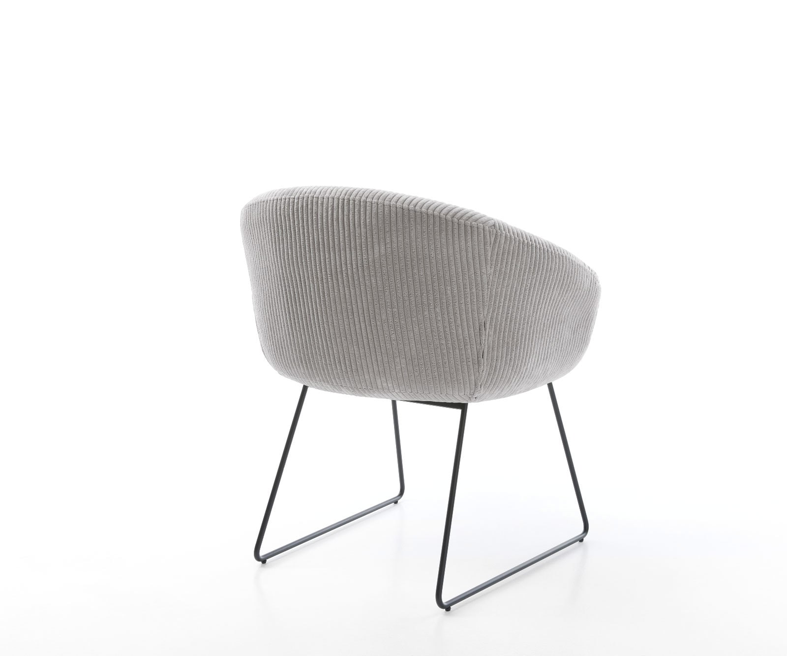 Eetkamerstoel Vinka-Flex met armleuning koord zilver grijs slipframe zwart pocketveer kern 5