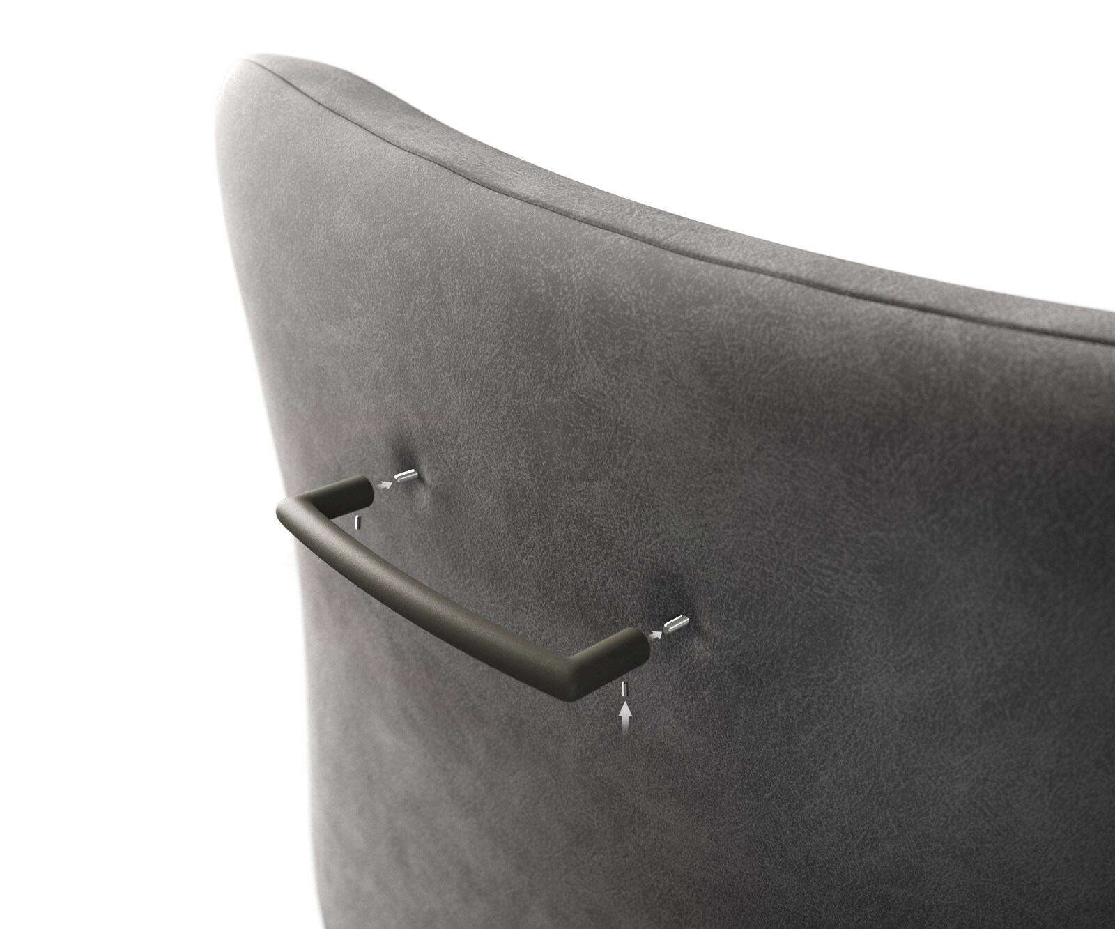 Stoelgreep Flex-rond metaal Effectlak titanium 3