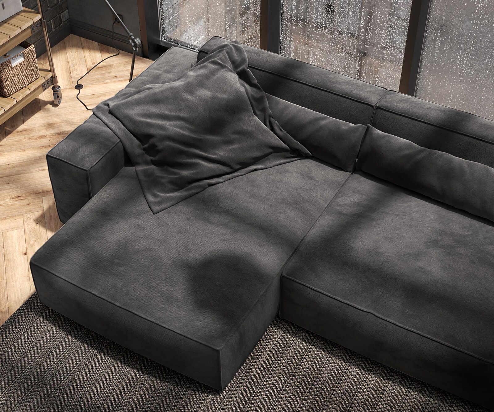 Hoekbank Sirpio XL 270x170 cm microvezel zwart recamiere variabele 5