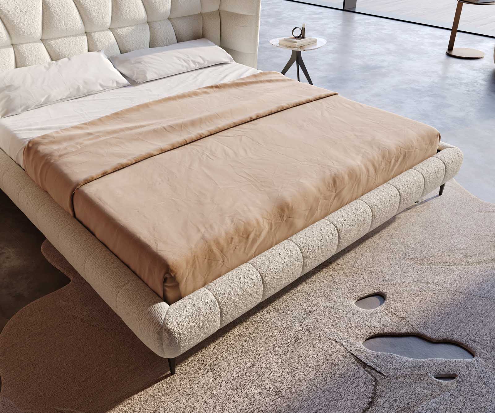 Bedframe Capujo 180x200 cm Bouclé crèmewit 4 Bedframe Capujo 180x200 cm Bouclé crèmewit 4