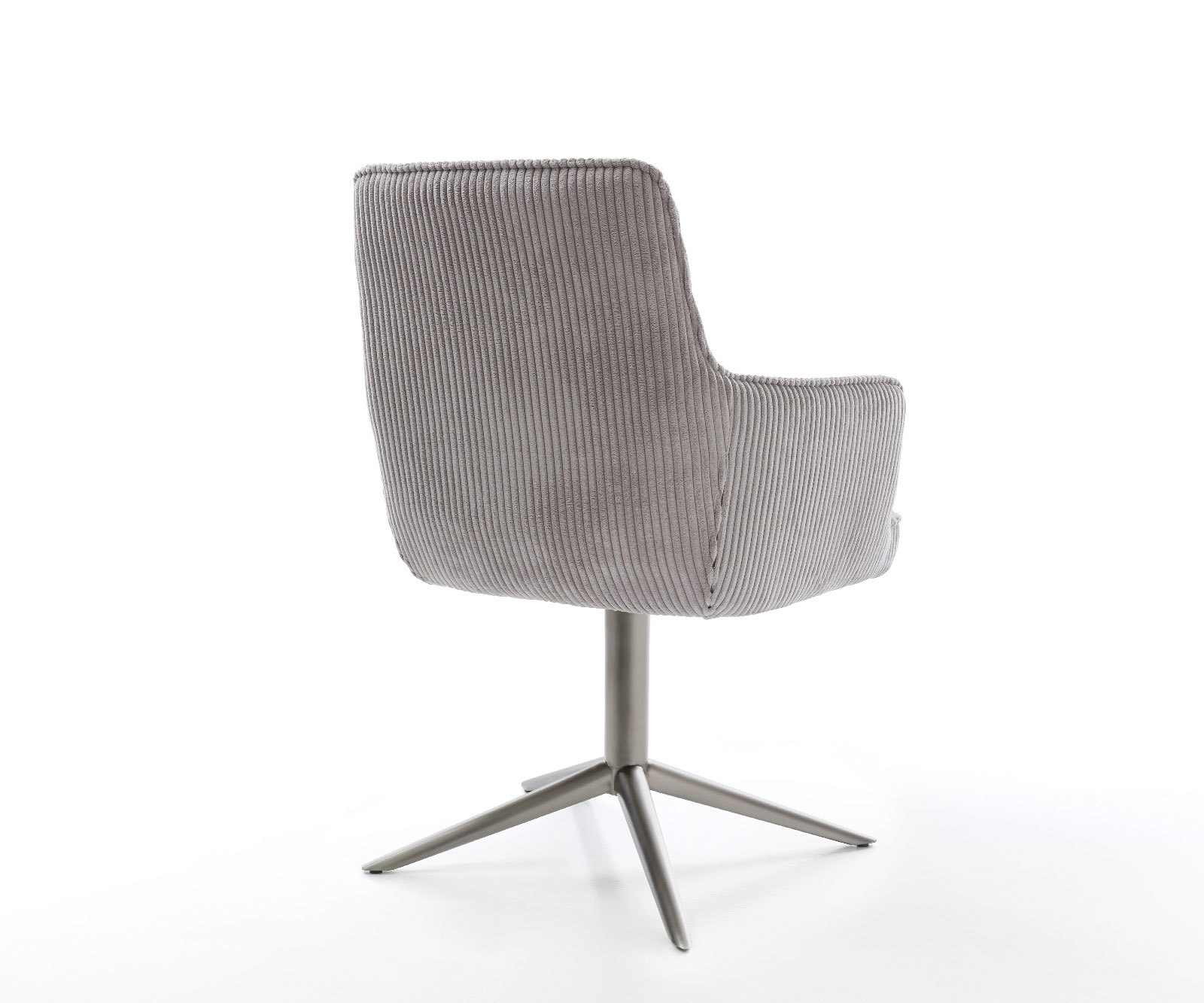 Draaistoel Heira-Flex met armleuning koord zilver grijs kruispoot grafiet 360° draaibaar rocker-functie pocketveer kern 4