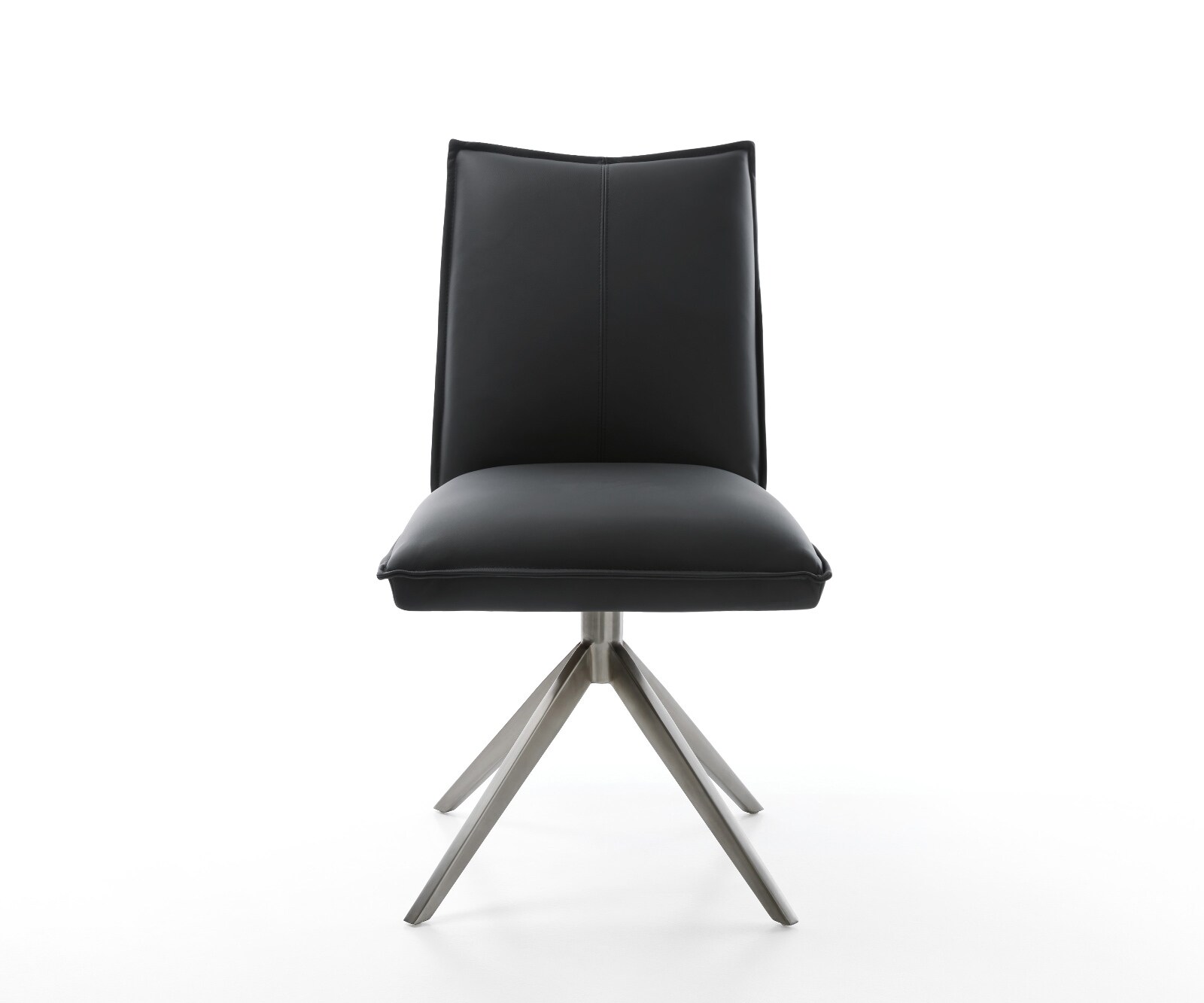 Draaistoel Lelio-Flex echt leer zwart kruisframe breed grafiet 360° draaibaar rocker-functie pocketveer kern 2