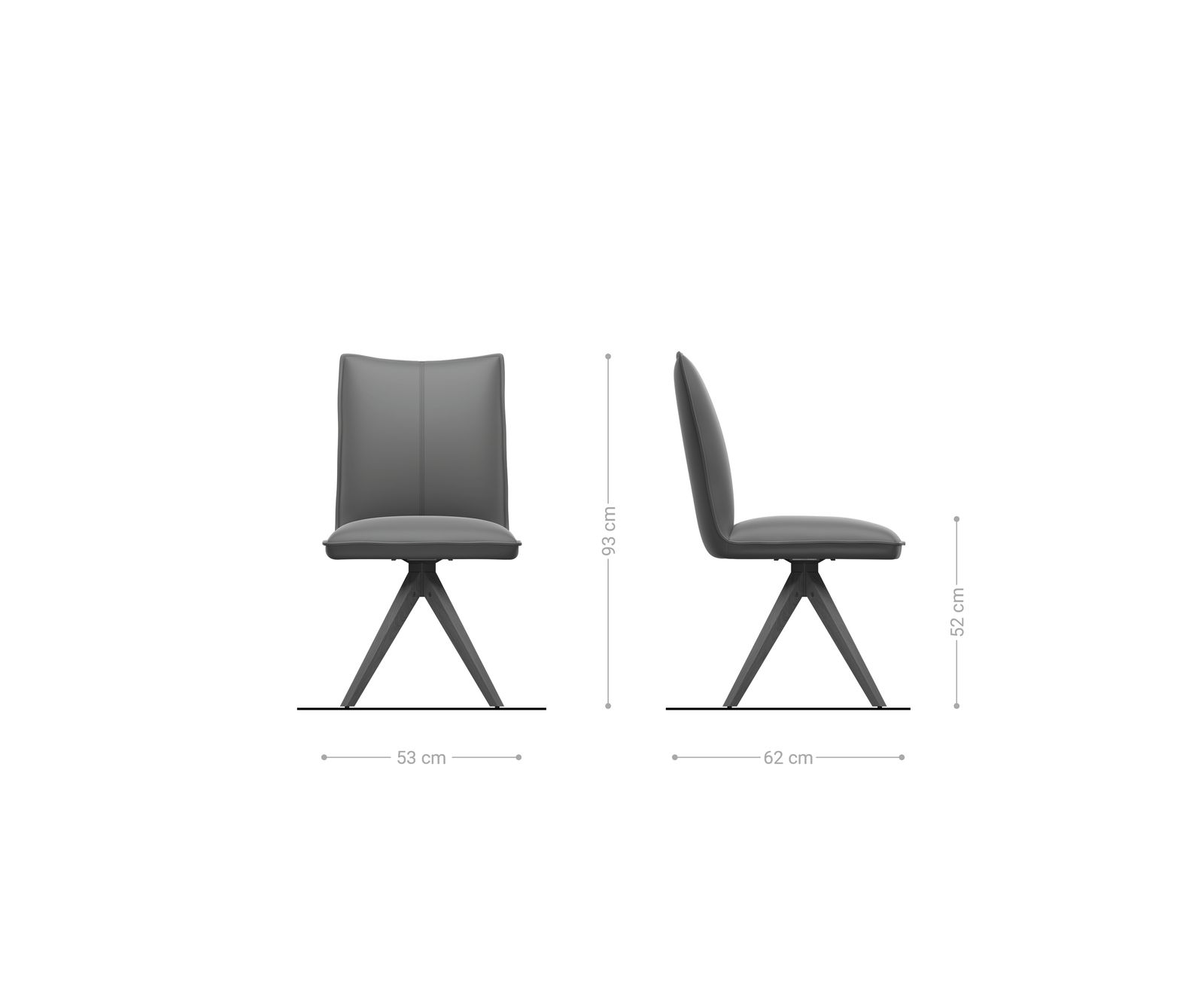 Eetkamerstoel Lelio-Flex echt leer zwart houten frame hoekig natuur 360° draaibaar pocketveer kern 6