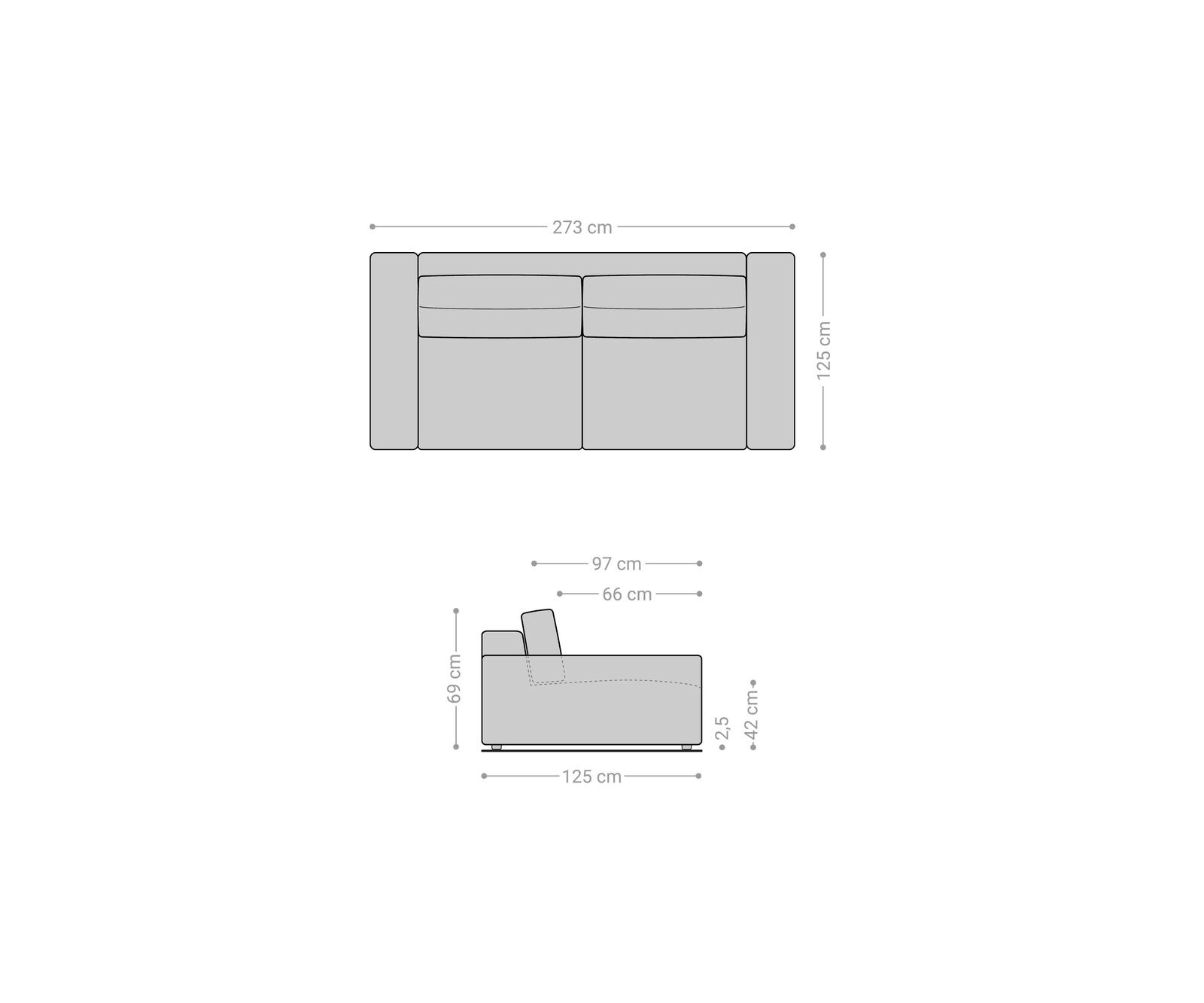 Big-sofa Lanzo XL 270x130 cm corduroy beige 6