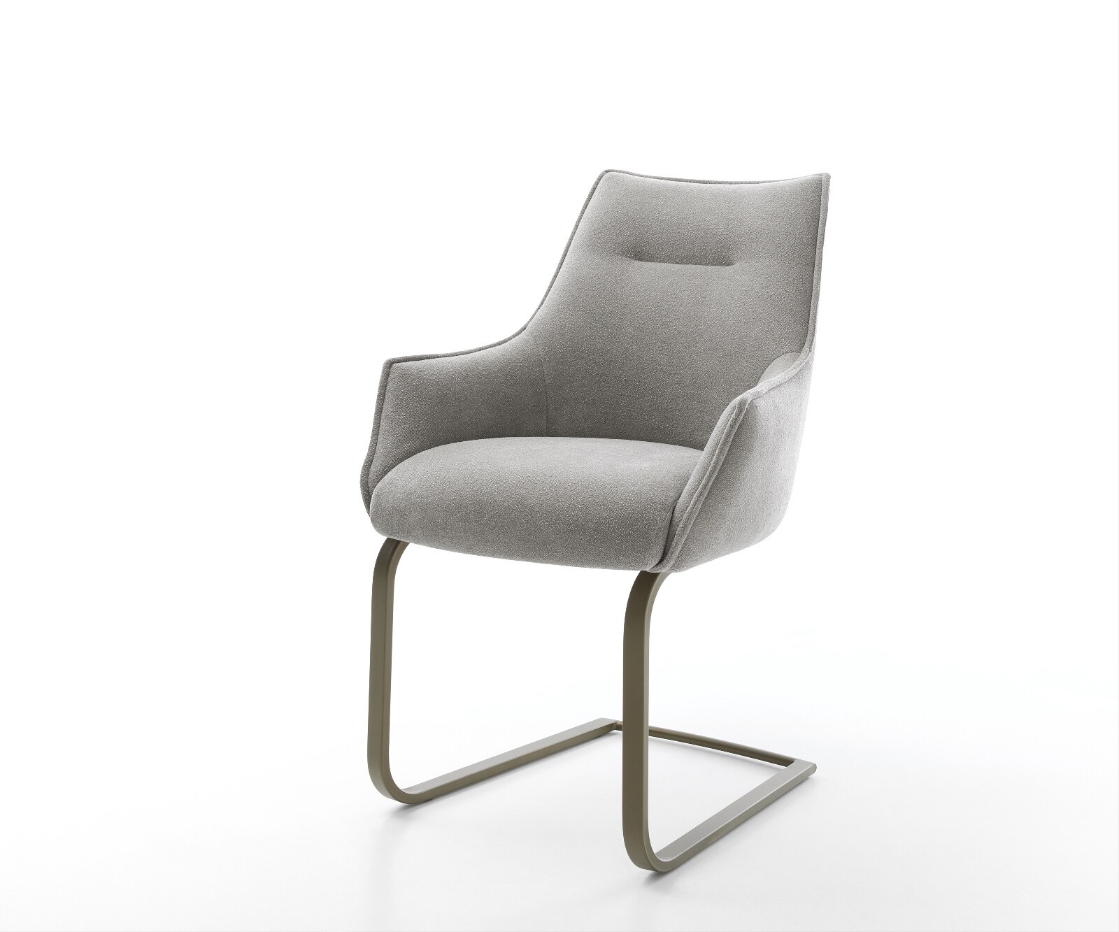 Sledemodel Alja-Flex met armleuning zachte stof met structuur grijs sledemodel vlak afwerking met titanium pocketveer kern 1