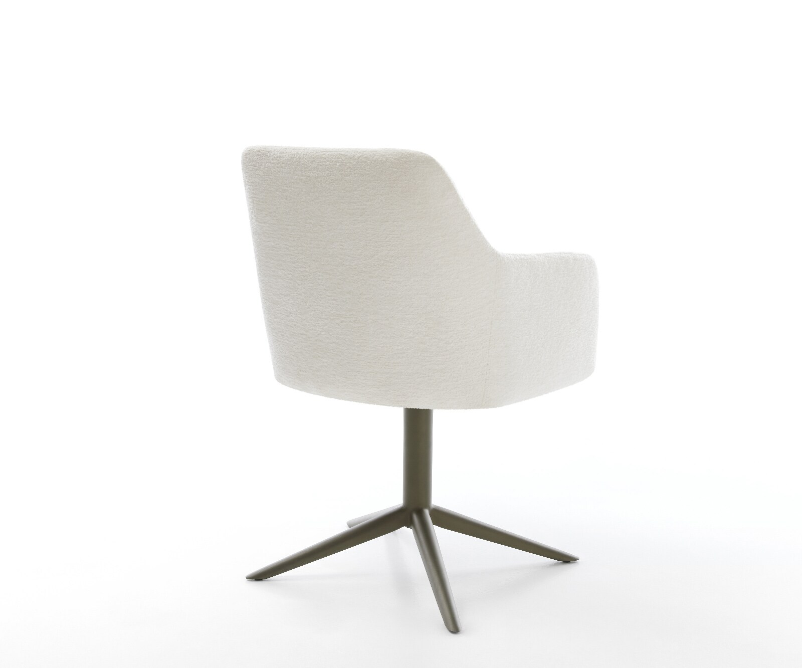 Draaistoel Greg-Flex bouclé zacht beige kruispoot afwerking met titanium 360° draaibaar rocker-functie pocketveer kern 5