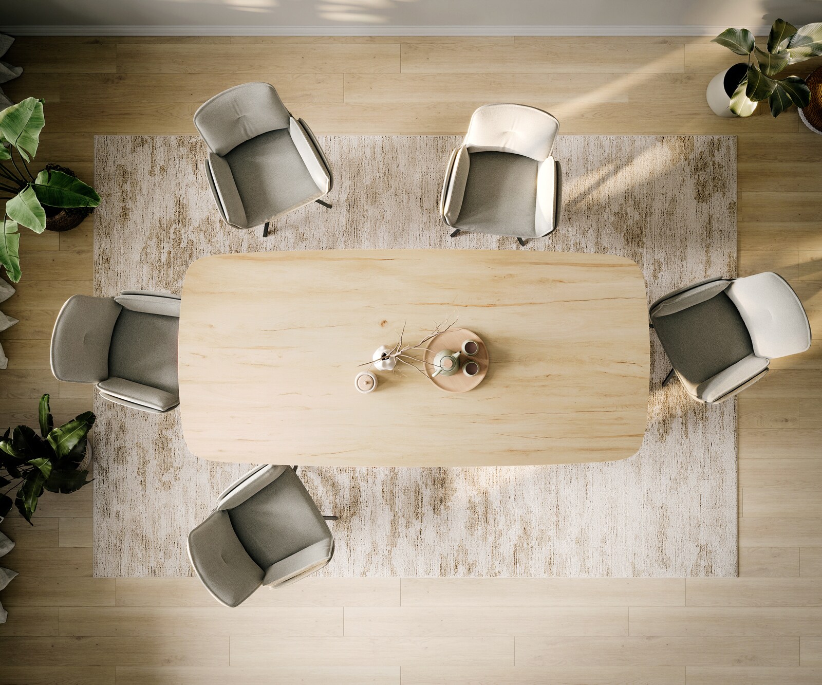 Eettafel Edge Boot 260x120 cm Keramiek Laminam® Sabbia Eichefarbig Metaal Schräg Zwart 6