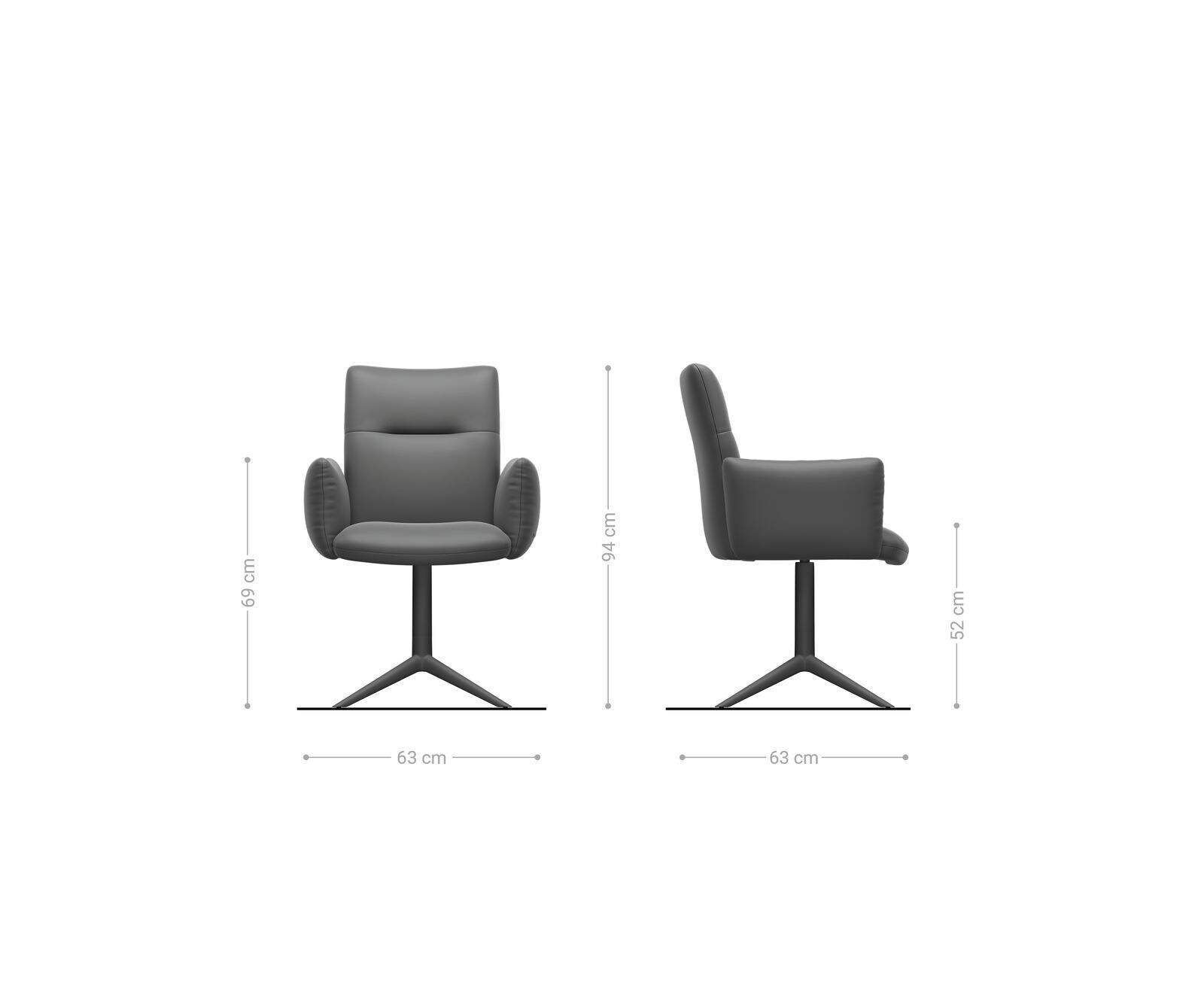 Draaistoel Jova-Flex met armleuning chenille olijfgroen kruispoot zwart 360° draaibaar rocker-functie pocketveer kern 5
