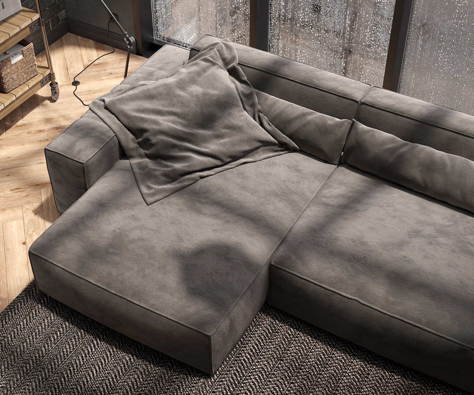 Hoekbank Sirpio XL 270x170 cm microvezel kaki bruin recamiere variabele 6