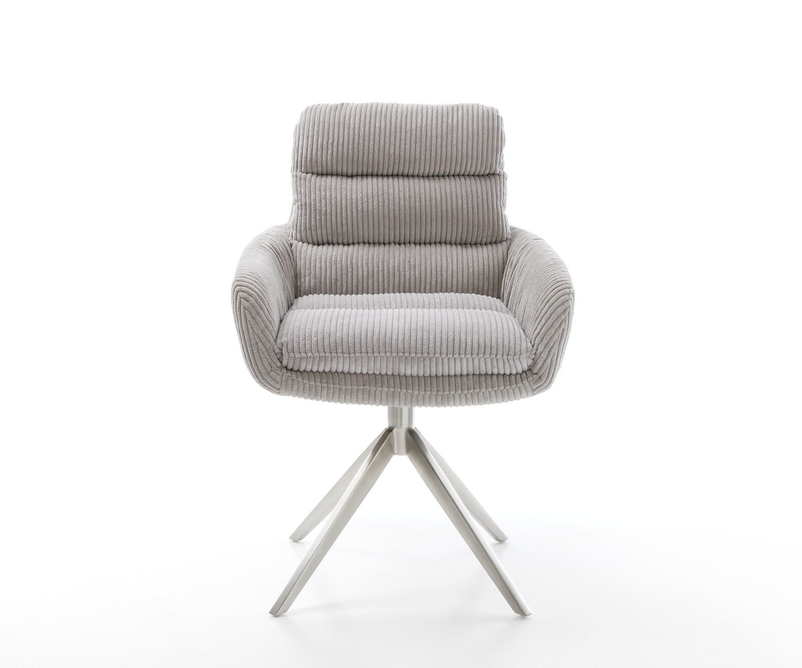 Draaistoel Abelia-Flex met armleuning koord zilver grijs kruisframe breed roestvrij staal 360° draaibaar rocker-functie 1 Draaistoel Abelia-Flex met armleuning koord zilver grijs kruisframe breed roestvrij staal 360° draaibaar rocker-functie 1