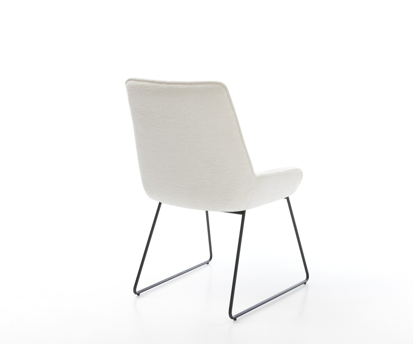 Eetkamerstoel Taimi-Flex bouclé zacht beige slipframe zwart 4