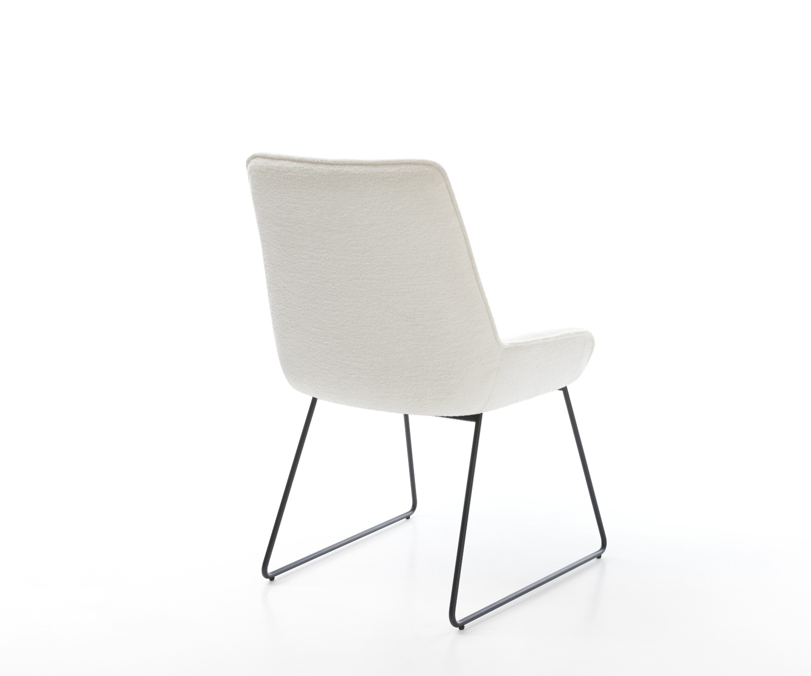 Eetkamerstoel Taimi-Flex bouclé zacht beige slipframe zwart 5