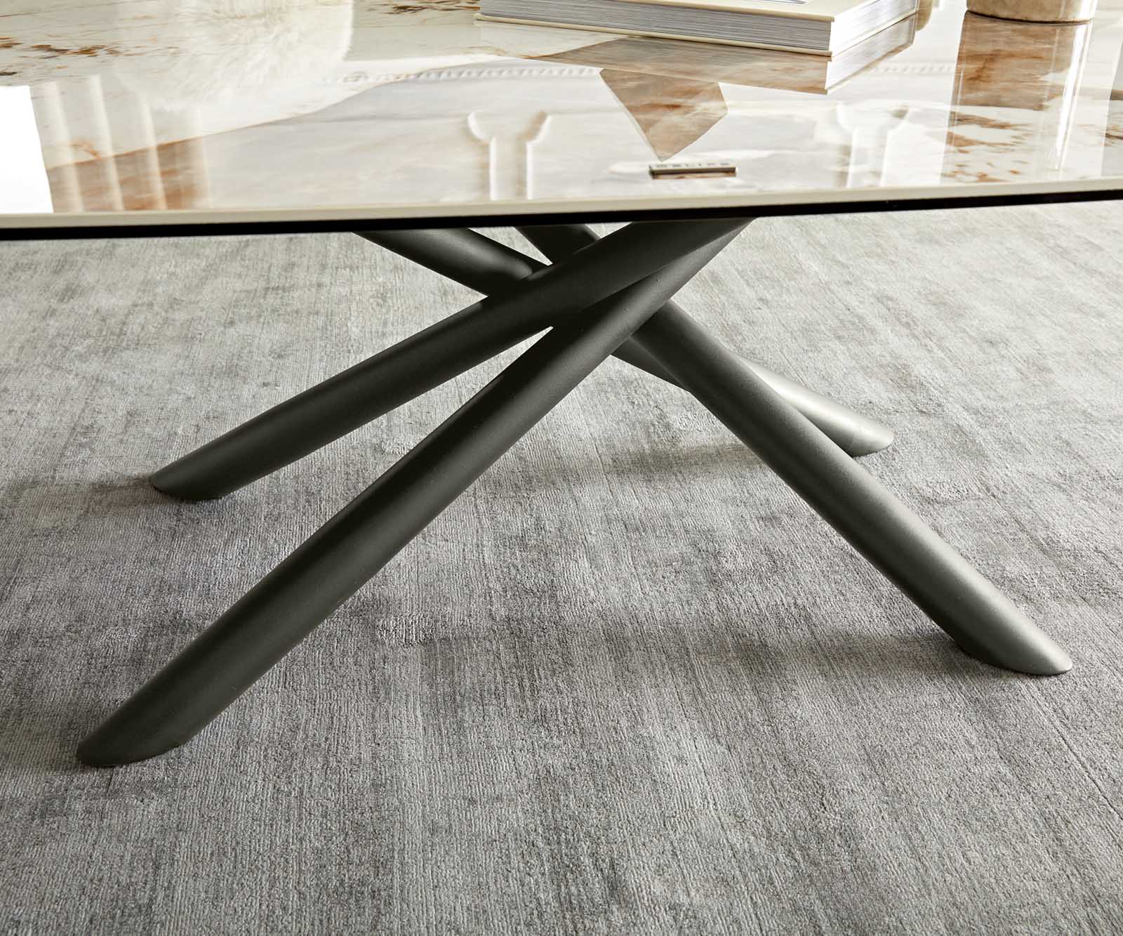 Salontafel Sarita 120x70 cm keramiek Minas Melange wit-beige frame titanium effect afwerking 6 Salontafel Sarita 120x70 cm keramiek Minas Melange wit-beige frame titanium effect afwerking 6