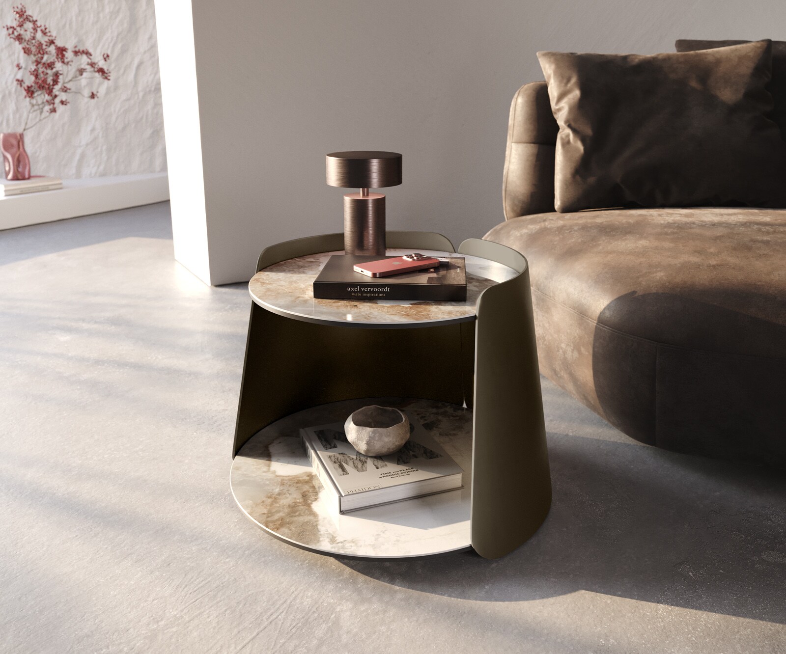 Salontafel Daban 50x50 cm keramiek frame metaal Salontafel Daban 50x50 cm keramiek frame metaal