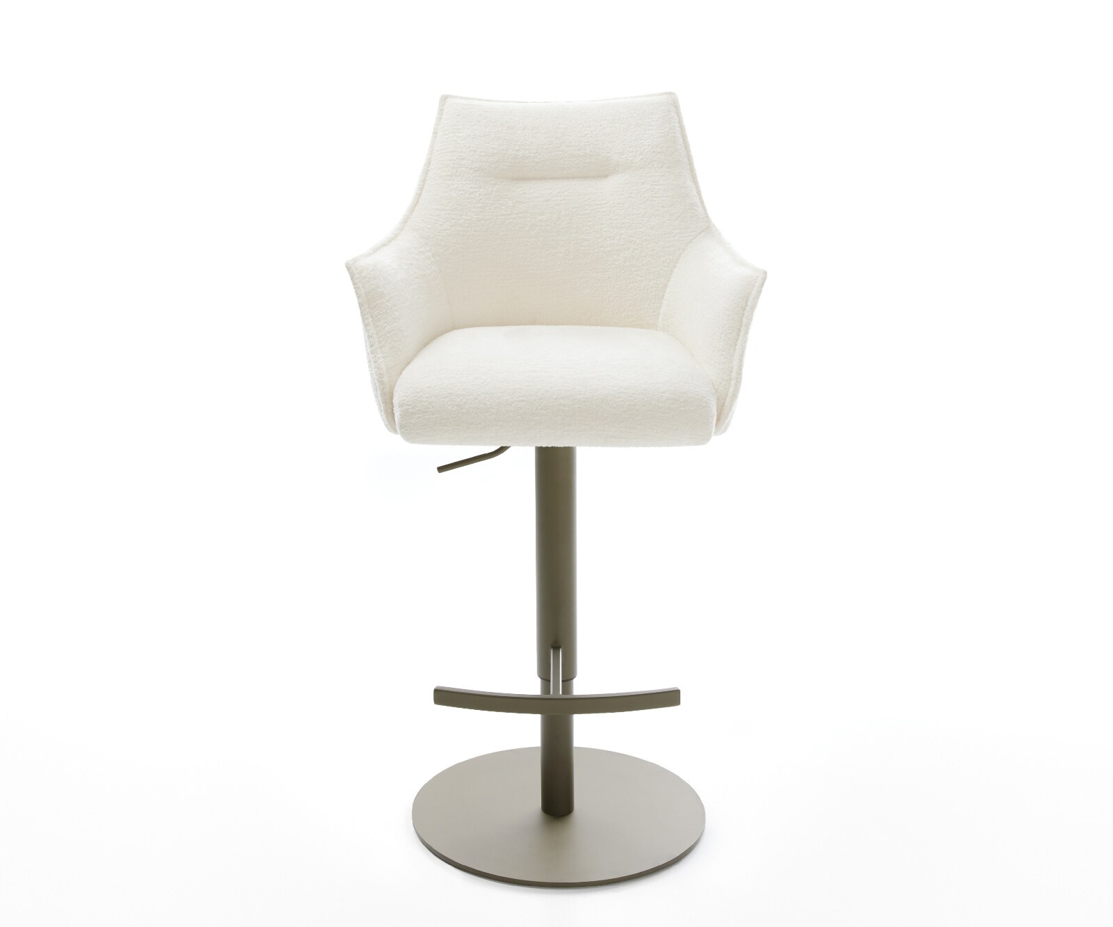 Barstoel Alja-Flex Bouclé zacht Beige Draaivoet in hoogte verstelbaar Titaankleurig Titaankleurig Pocketvering 2