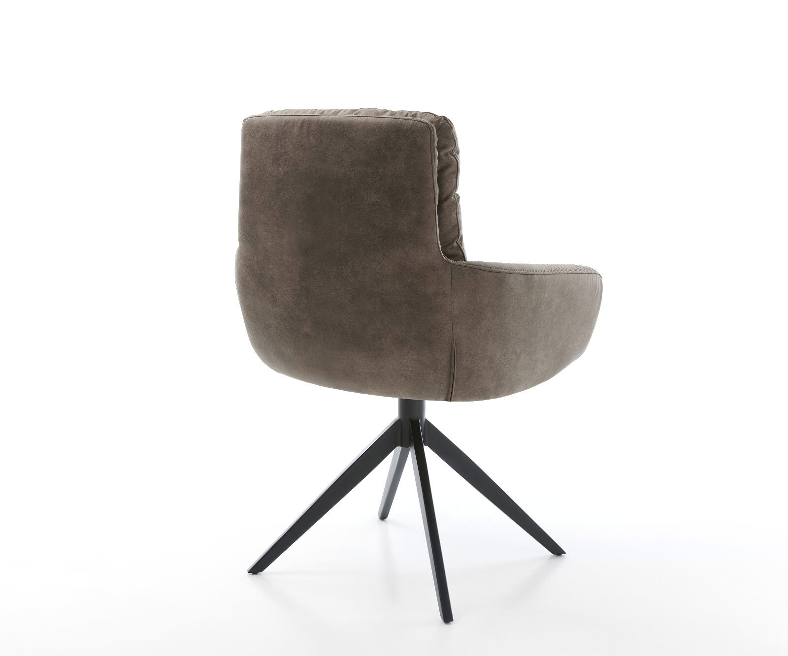 Draaistoel Abelia-Flex met armleuning microvelours taupe vintage kruisframe breed zwart 360° draaibaar rocker-functie 4 Draaistoel Abelia-Flex met armleuning microvelours taupe vintage kruisframe breed zwart 360° draaibaar rocker-functie 4