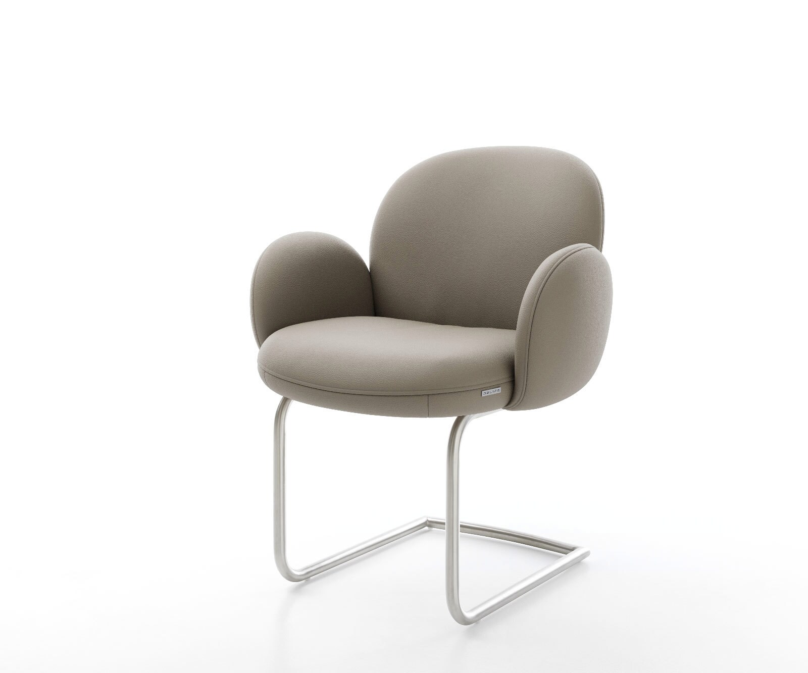 Sledemodel Nube-Flex met armleuning echt leer mud sledemodel rond roestvrij staal pocketveer kern 1