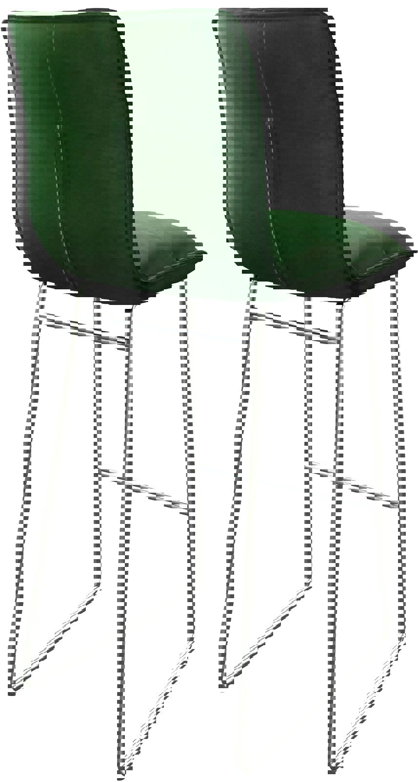 Barstoel Maddy-Flex fluweel groen slipframe roestvrij staal 4