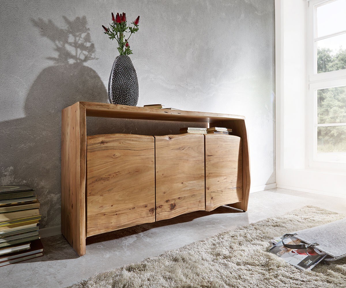 Dressoir Live-Edge acacia natuur 145 cm 3 deuren