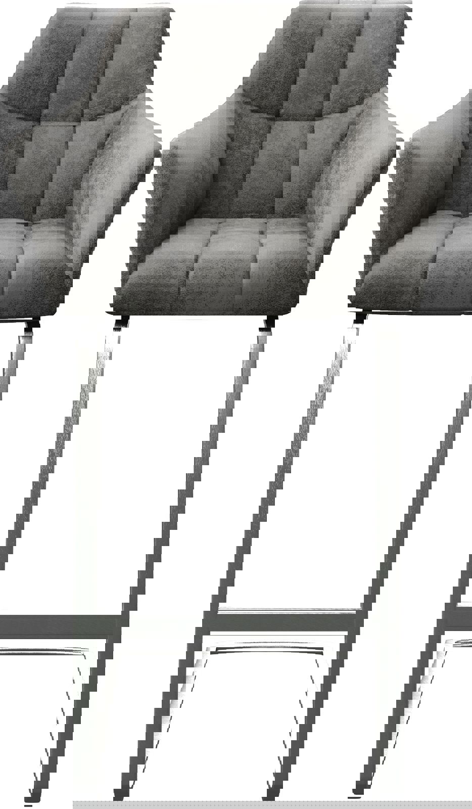 Barstoel Yulo-Flex vintage grijs sledestoel vlak roestvrijstaal 3 Barstoel Yulo-Flex vintage grijs sledestoel vlak roestvrijstaal 3