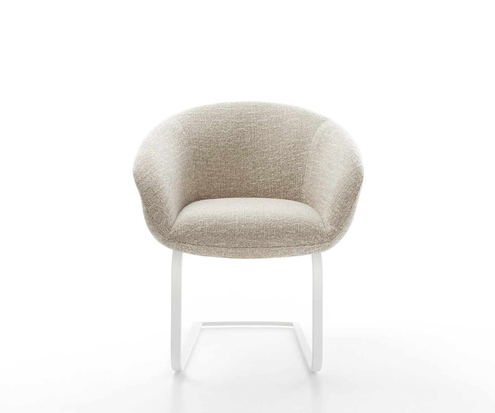 Sledemodel Vinka-Flex met armleuning geweven stof beige sledemodel vlak wit pocketveer kern 2