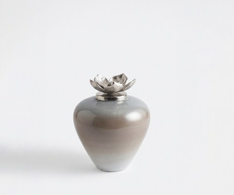 Vaas Florena B19 x D19 x H24 cm Glas Mokka Opal Handgemaakt