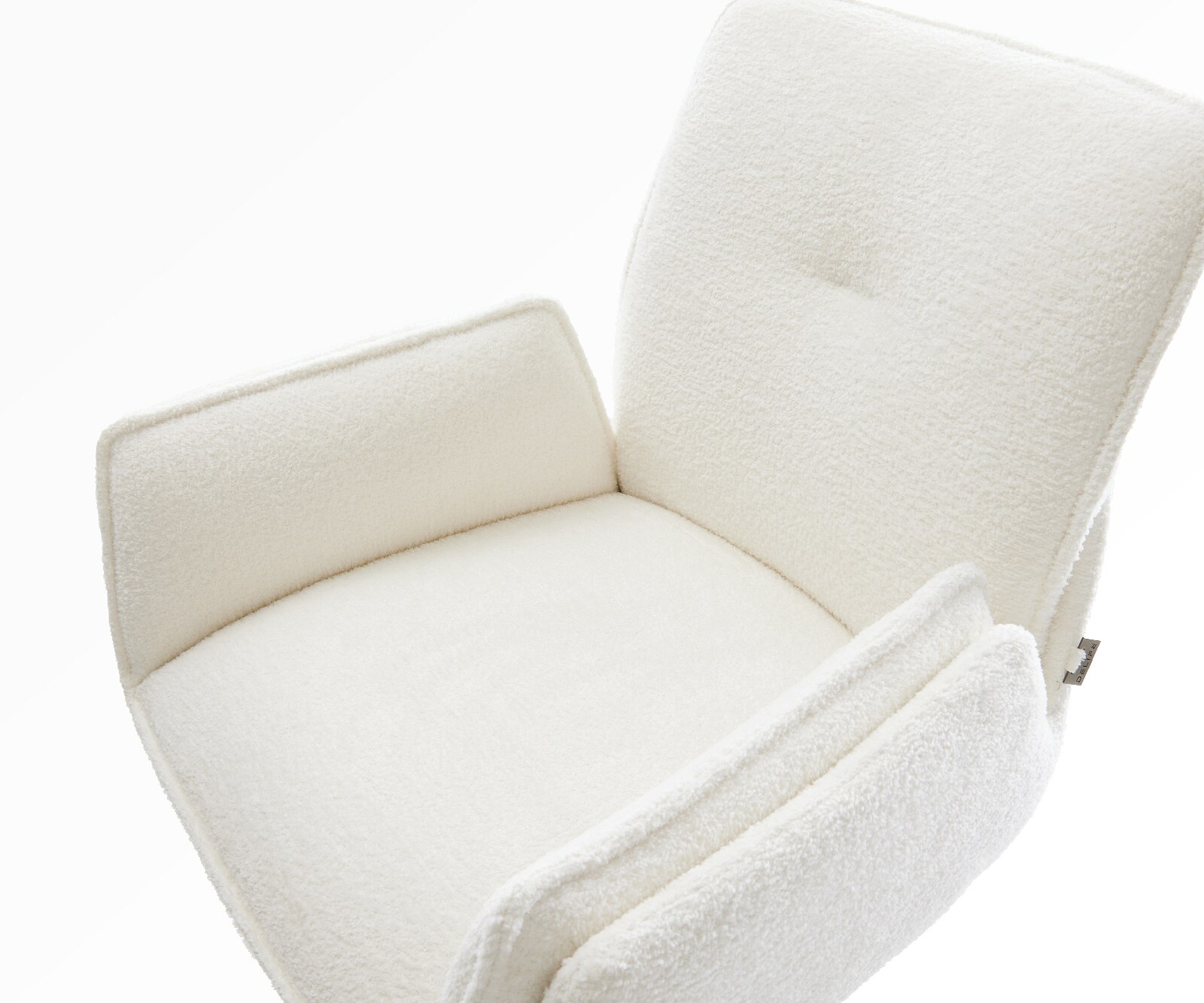 Barstoel Nela-Flex Bouclé zacht Beige Vrijkantelframe plat metaal Zwart 4