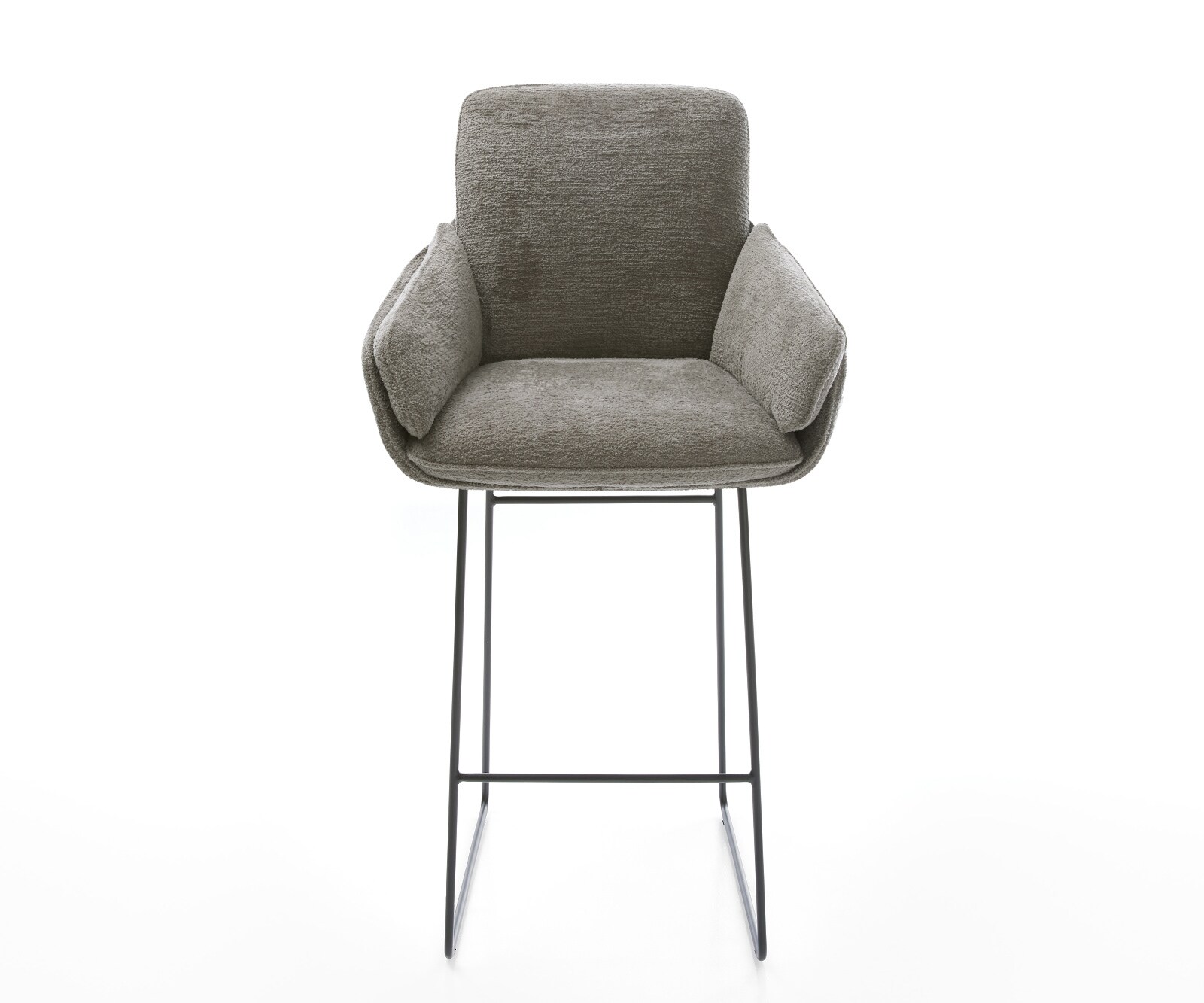 Barstoel Luan-Flex Bouclé zacht Mud Sledeonderstel metaal zwart Zwart 2