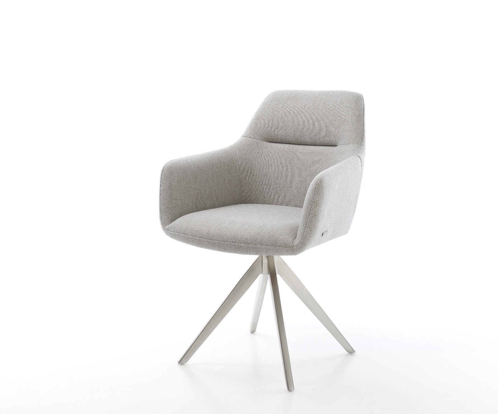 Eetkamerstoel Pejo-Flex stripes lichtgrijs kruisframe hoekig roestvrij staal pocketveer kern Eetkamerstoel Pejo-Flex stripes lichtgrijs kruisframe hoekig roestvrij staal pocketveer kern