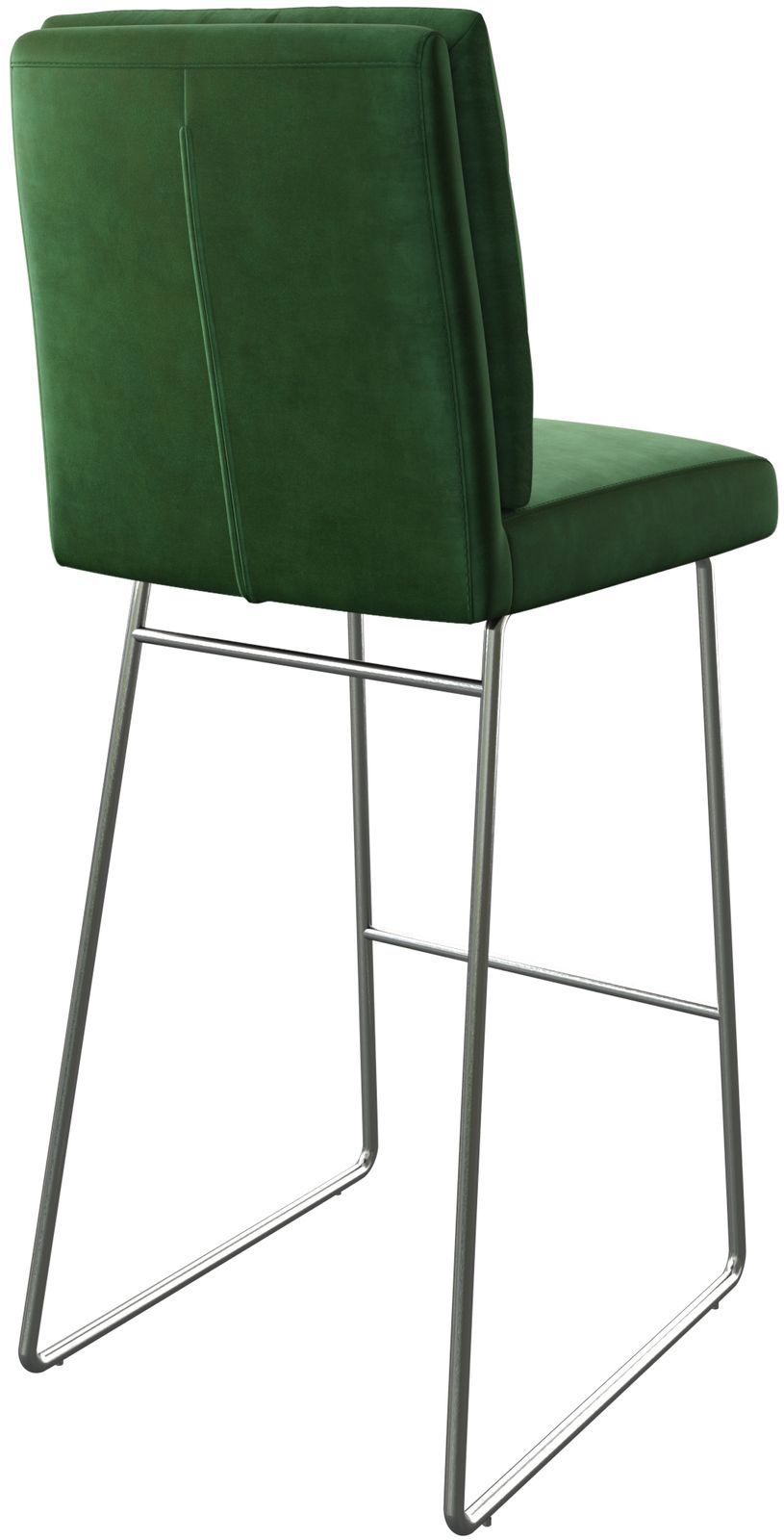 Barstoel Pela-Flex fluweel groen slipframe roestvrij staal 4
