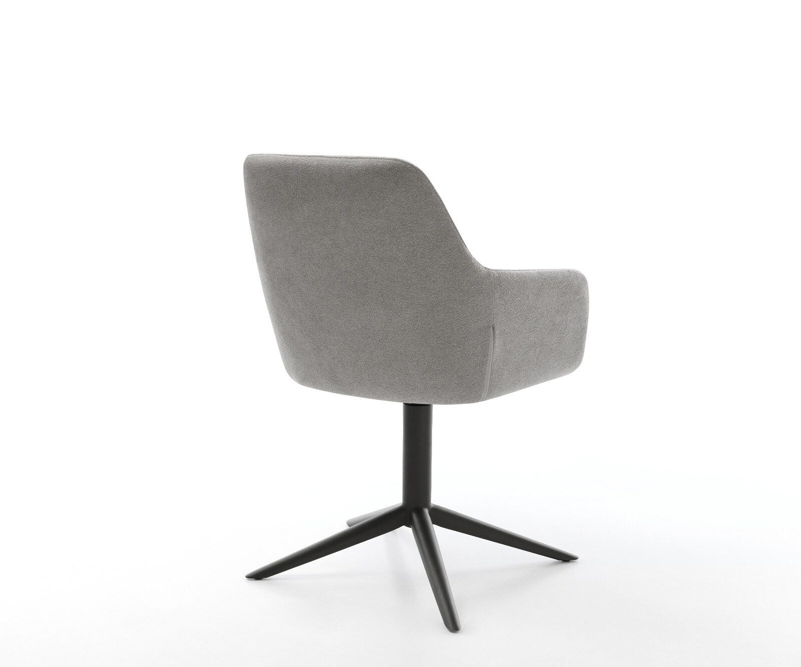 Draaistoel Pejo-Flex zachte stof met structuur grijs kruispoot zwart 360° draaibaar rocker-functie pocketveer kern 5