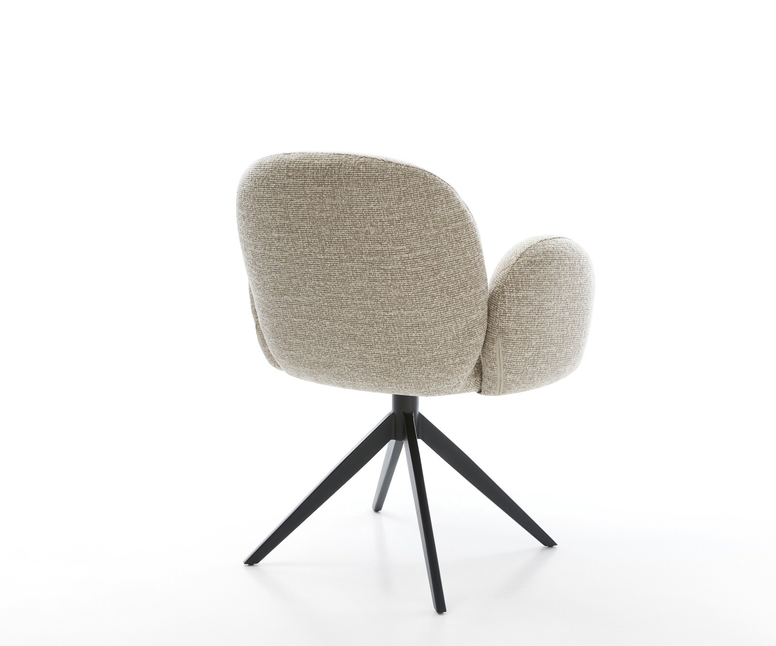 Draaistoel Nube-Flex met armleuning geweven stof beige kruisframe breed zwart 360° draaibaar rocker-functie pocketveer kern 5