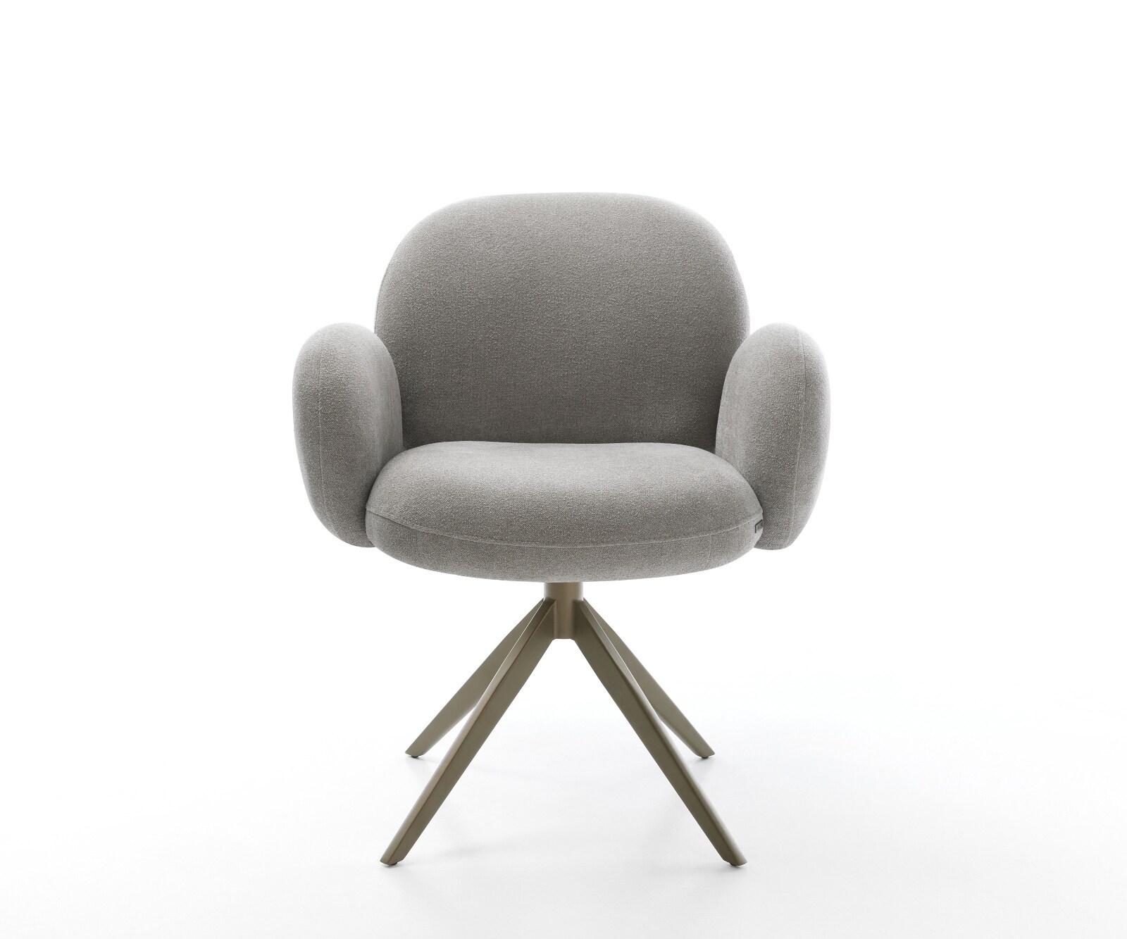 Draaistoel Nube-Flex met armleuning zachte stof met structuur grijs kruisframe breed afwerking met titanium 360° draaibaar rocker-functie pocketveer kern 2