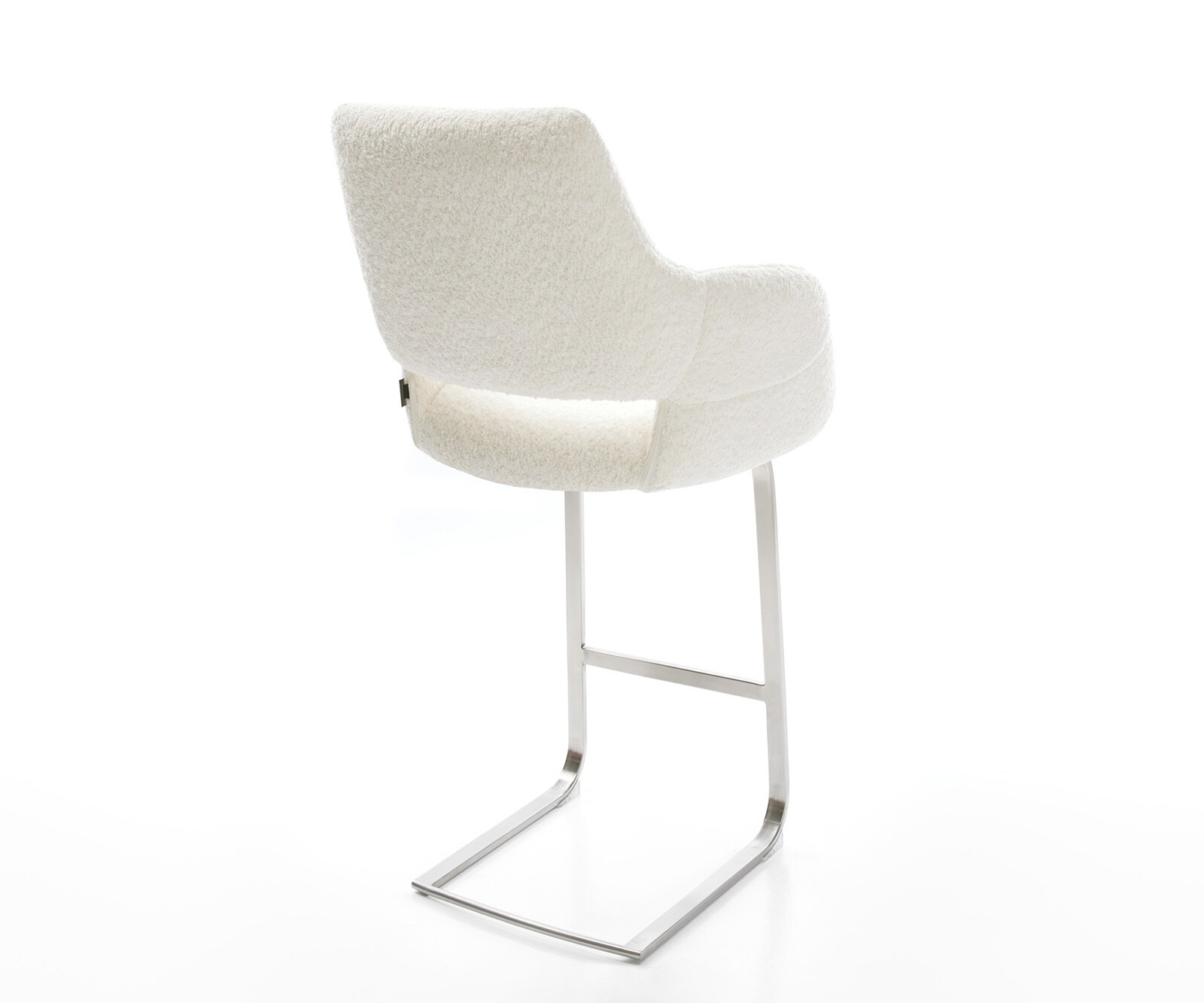 Barstoel Yago-Flex bouclé wit vrijstaand vlak RVS pocketvering 5