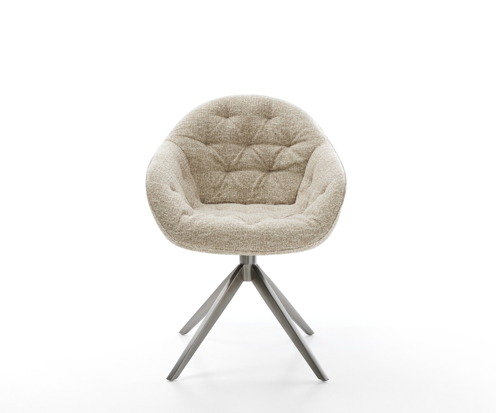 Draaistoel Gaio-Flex geweven stof beige kruisframe breed grafiet 360° draaibaar rocker-functie 1