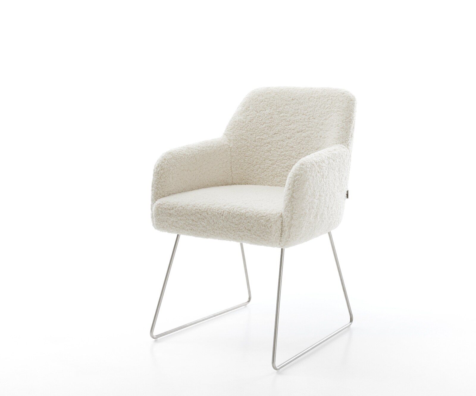 Eetkamerstoel Greg-Flex teddy beige slipframe roestvrij staal pocketveer kern 1